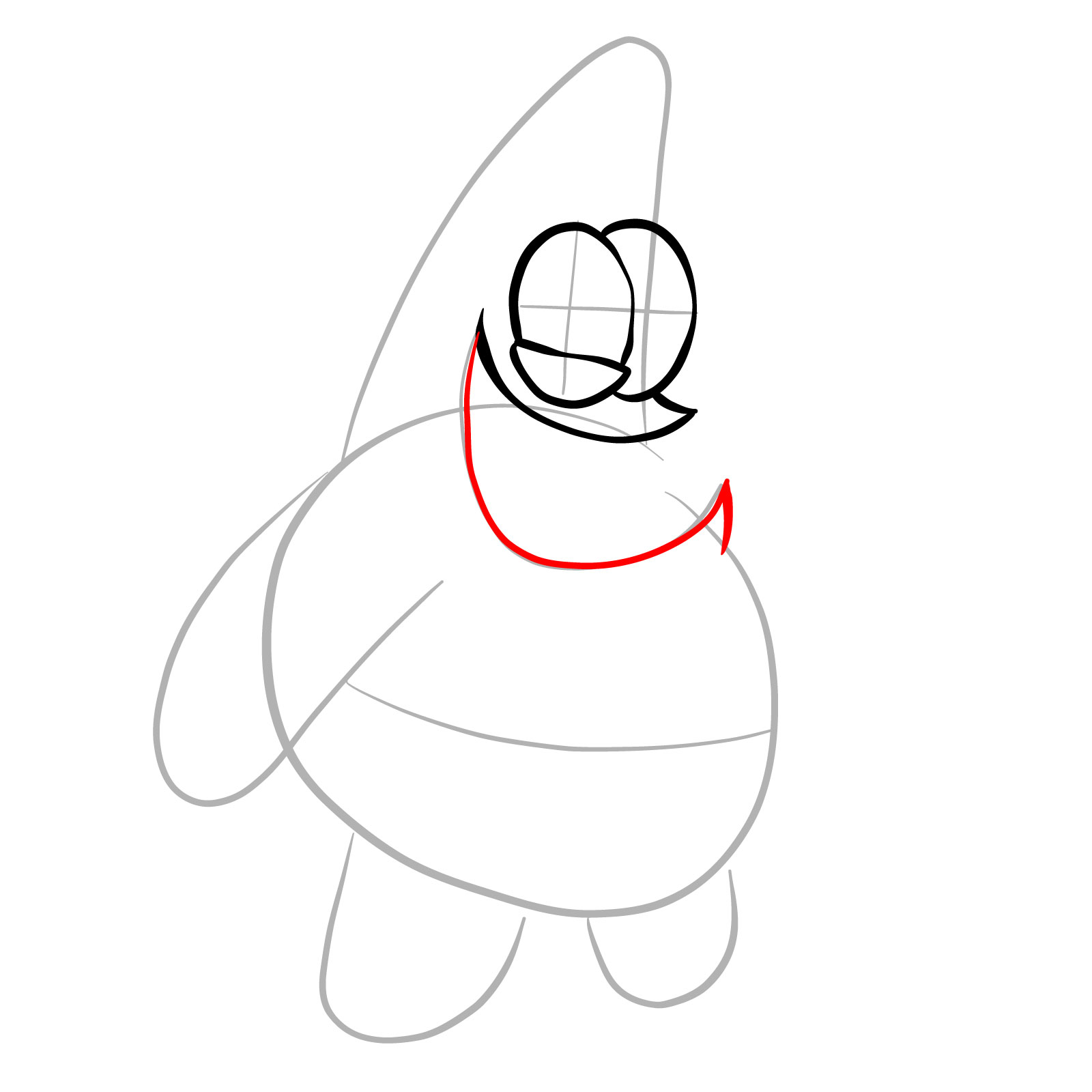 How to draw Patrick Star Glitched Legends - step 07