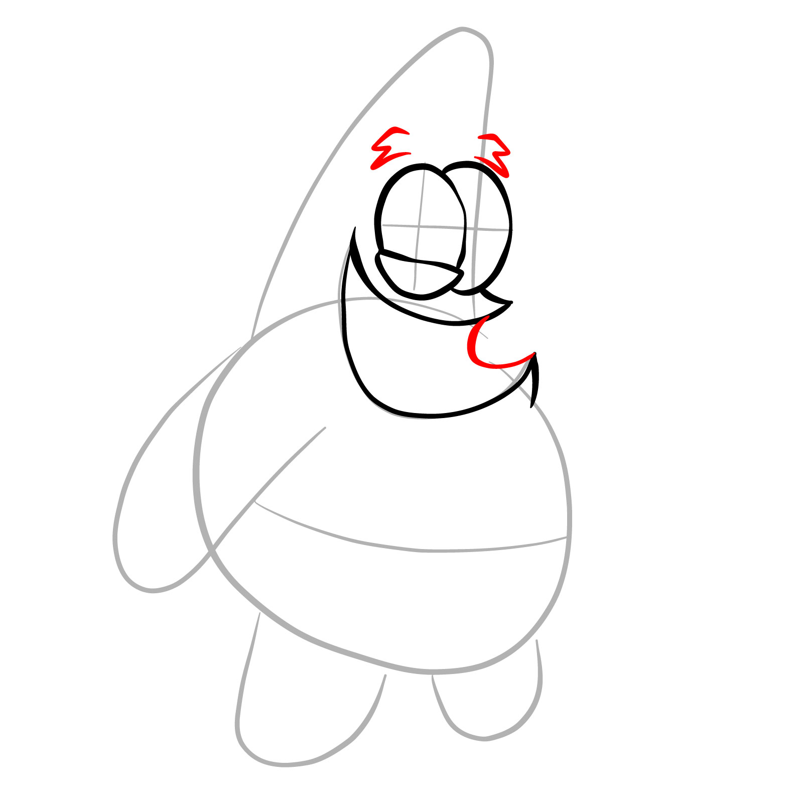 How to draw Patrick Star Glitched Legends - step 08