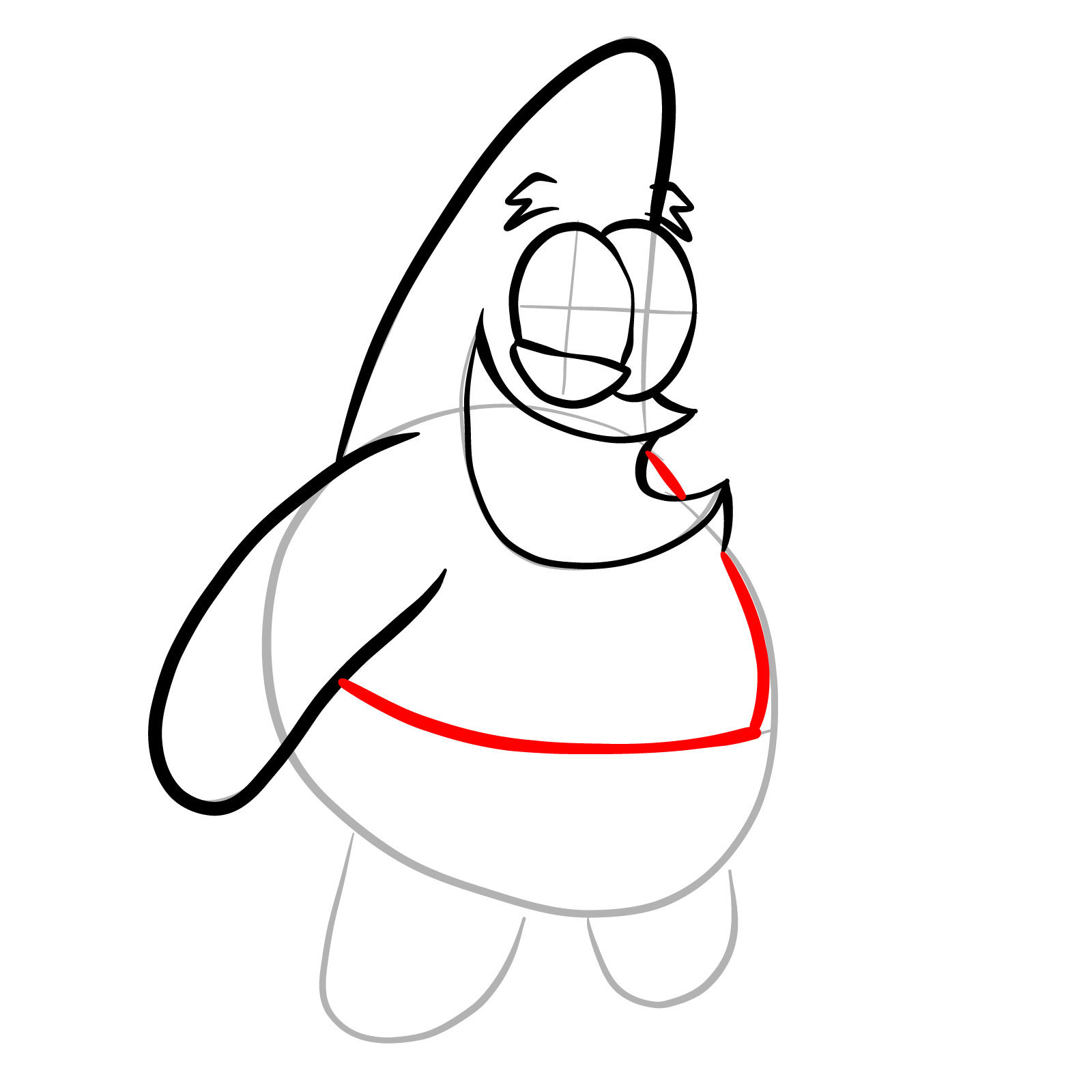 How to draw Patrick Star Glitched Legends - step 11