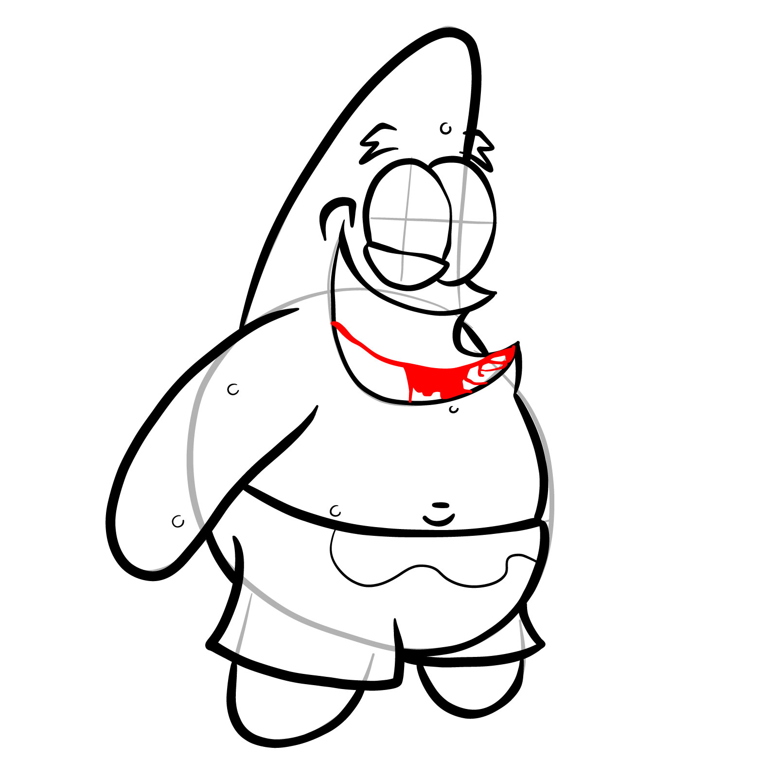 How to draw Patrick Star Glitched Legends - step 18