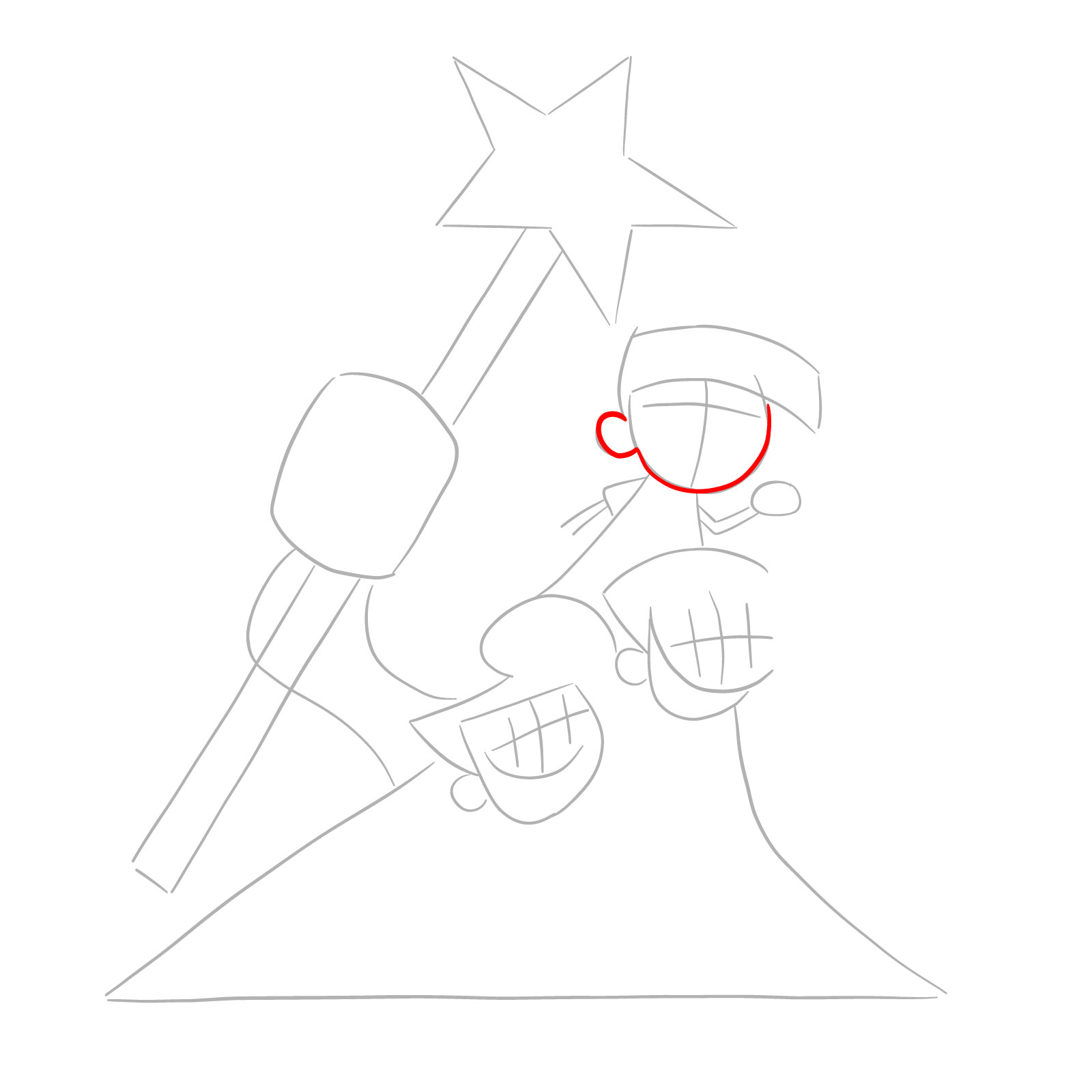How to draw Timmy Turner Glitched Legends - step 04