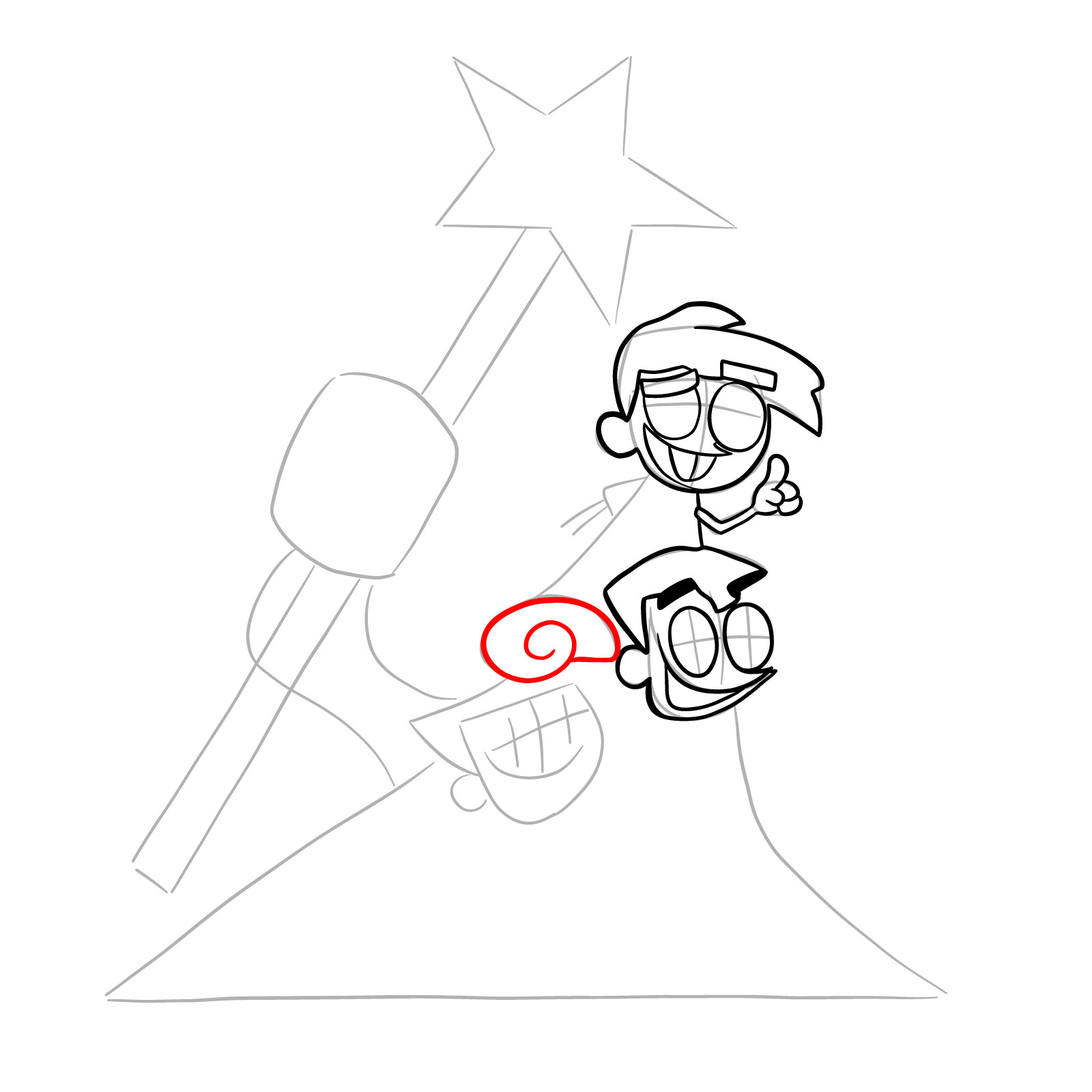 How to draw Timmy Turner Glitched Legends - step 14