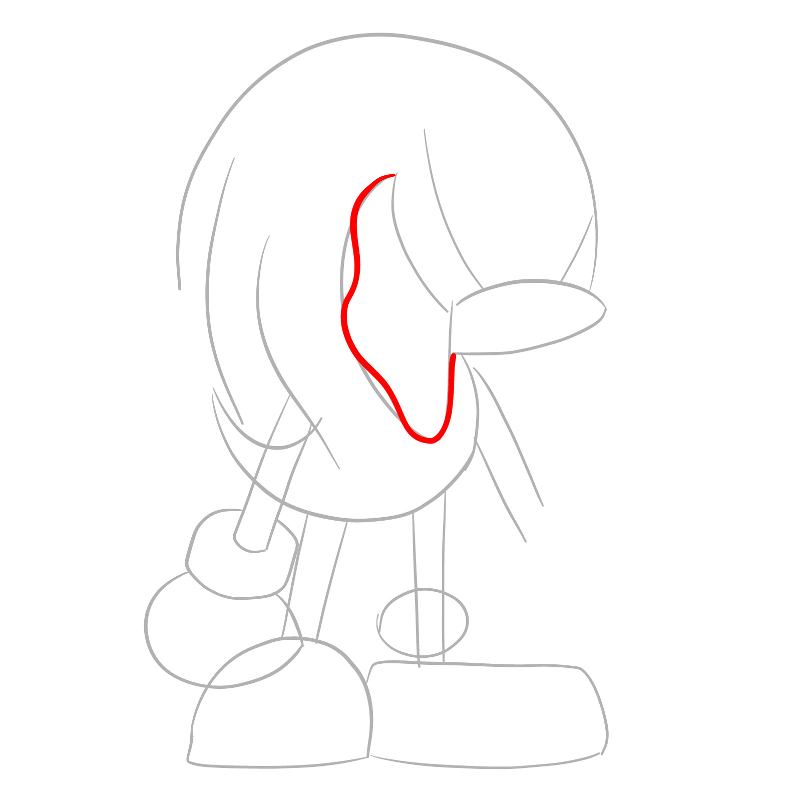 How to draw Soul Knuckles (Vs. Sonic Exe) - step 04