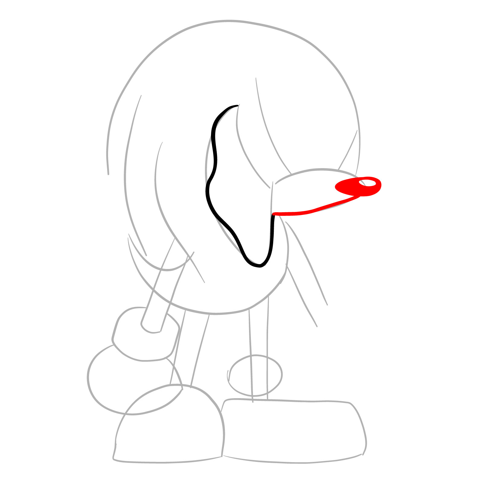 How to draw Soul Knuckles (Vs. Sonic Exe) - step 05