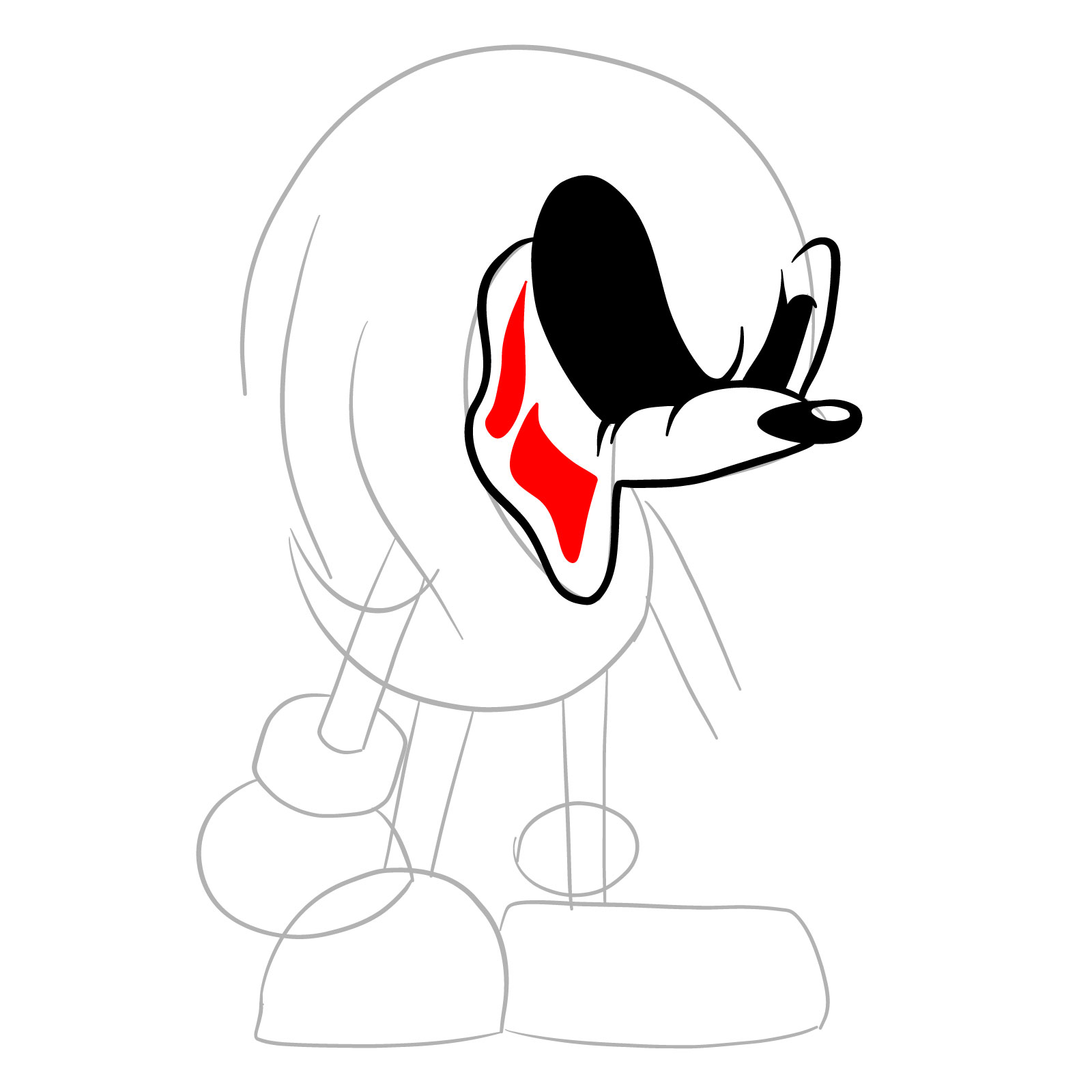 How to draw Soul Knuckles (Vs. Sonic Exe) - step 09