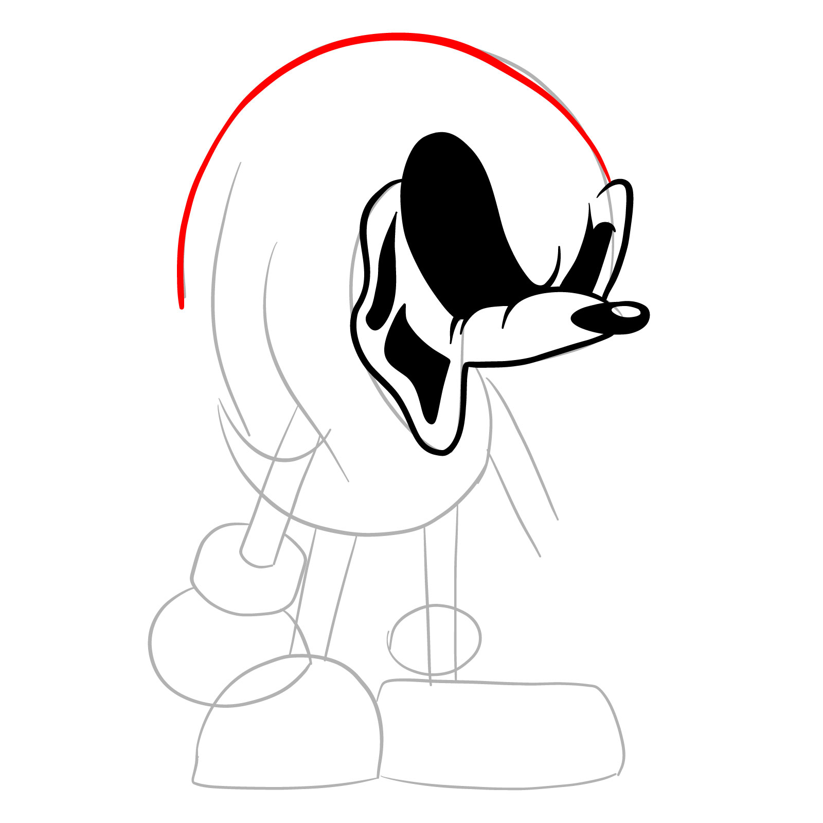 How to draw Soul Knuckles (Vs. Sonic Exe) - step 10