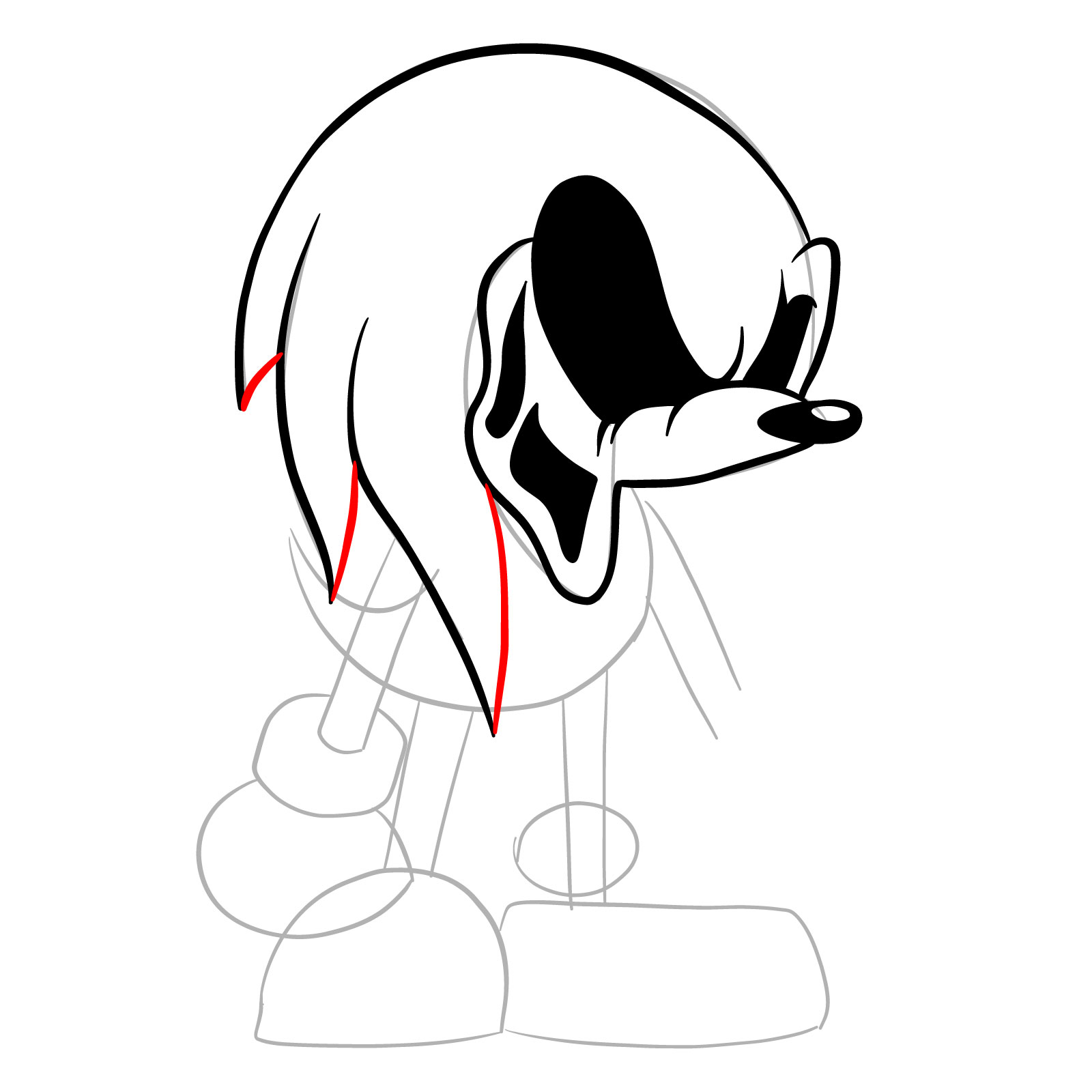How to draw Soul Knuckles (Vs. Sonic Exe) - step 12