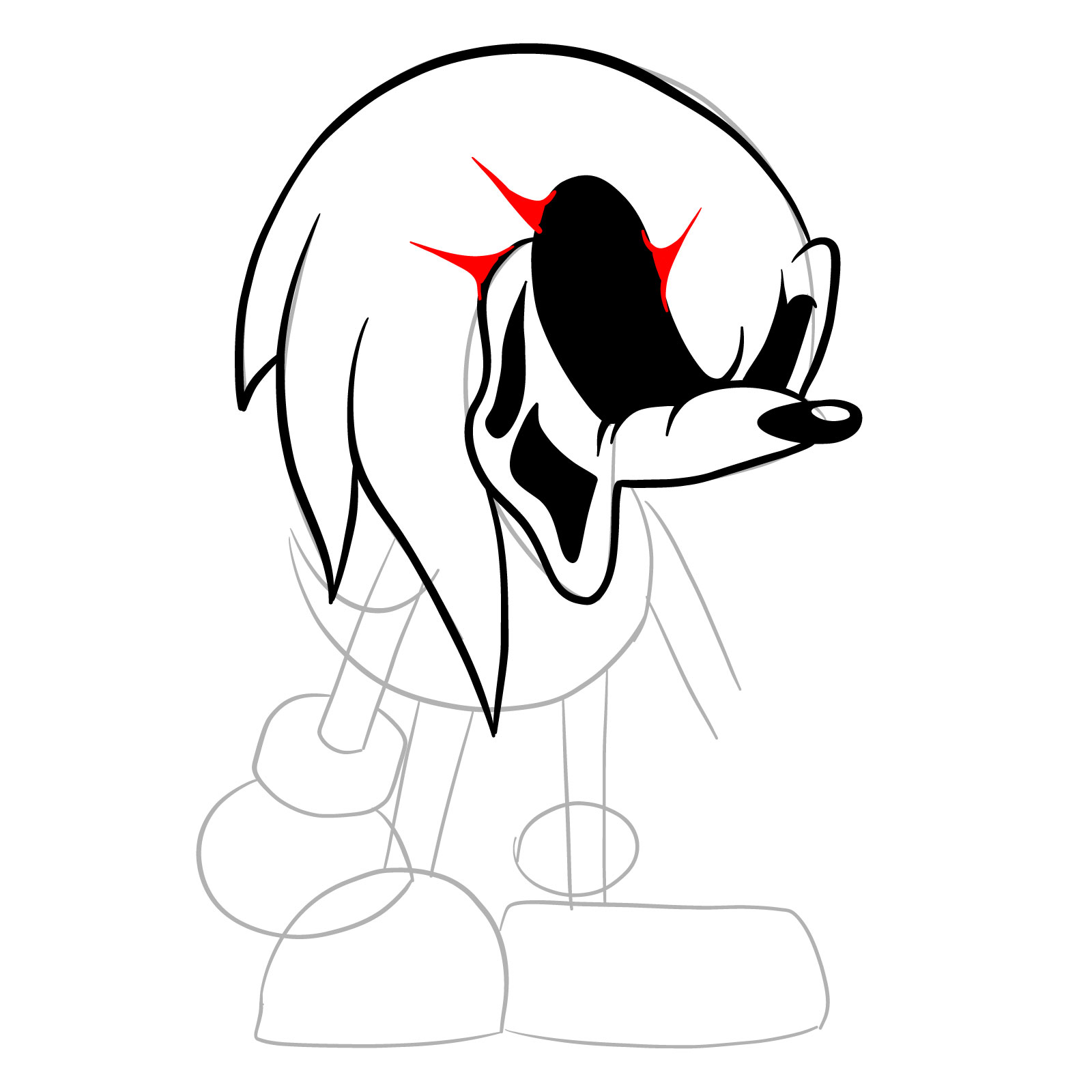 How to draw Soul Knuckles (Vs. Sonic Exe) - step 13