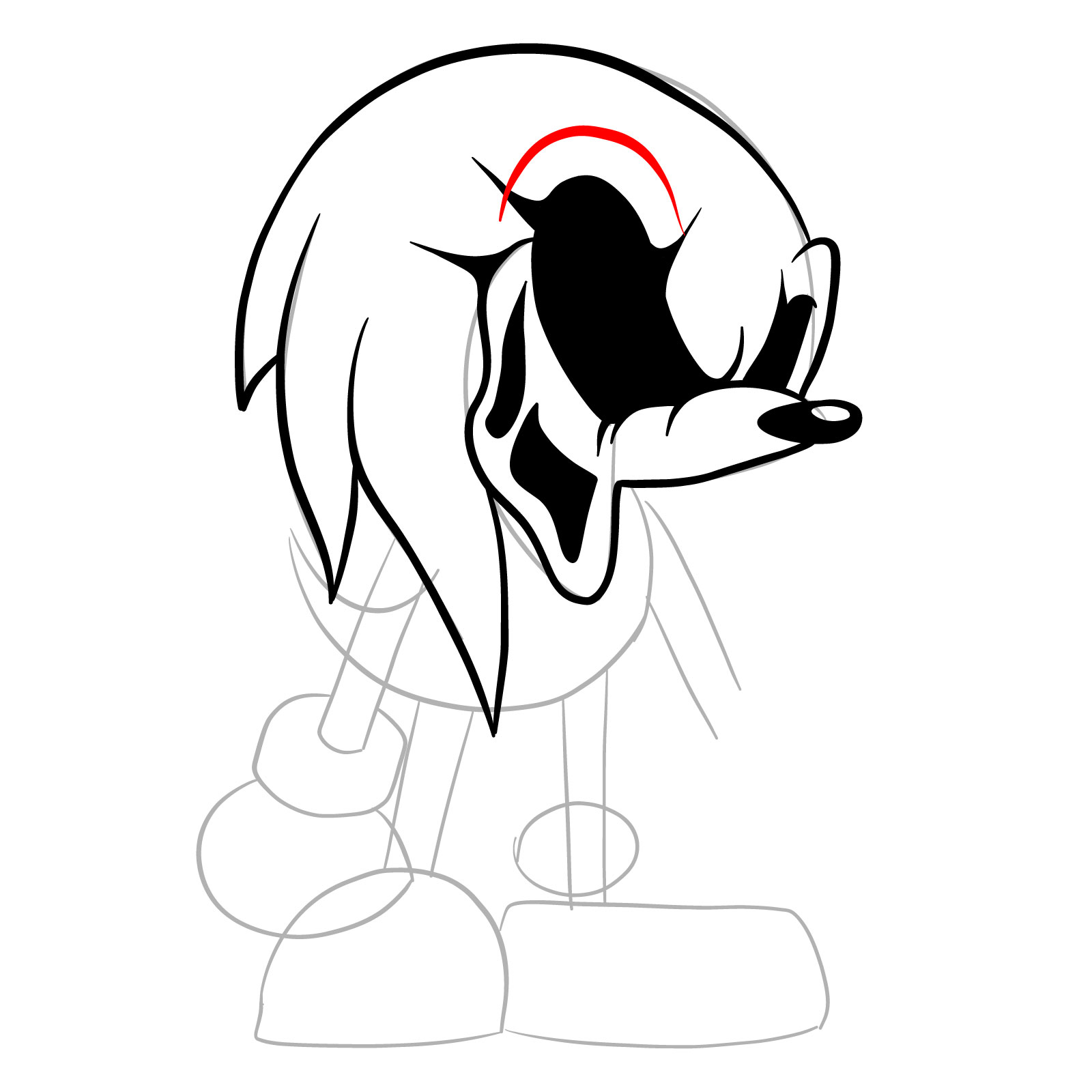 How to draw Soul Knuckles (Vs. Sonic Exe) - step 14
