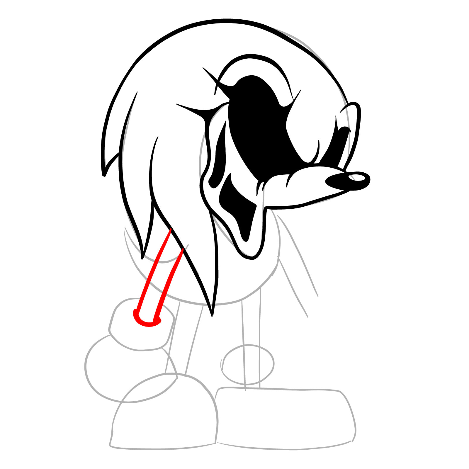 How to draw Soul Knuckles (Vs. Sonic Exe) - step 15