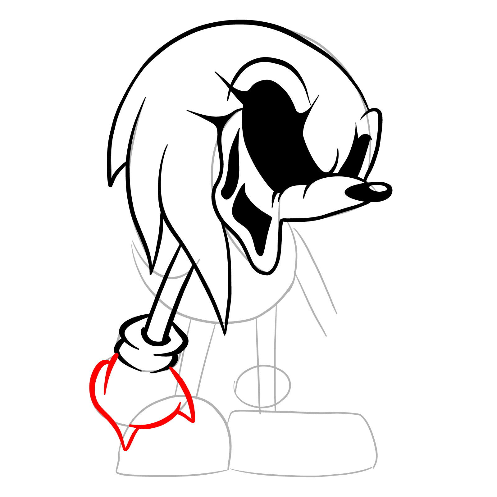 How to draw Soul Knuckles (Vs. Sonic Exe) - step 17
