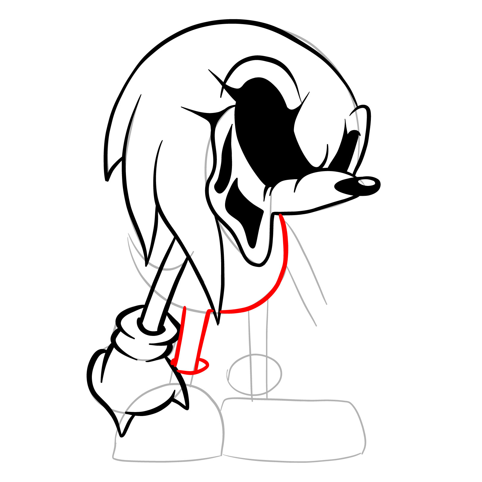 How to draw Soul Knuckles (Vs. Sonic Exe) - step 18