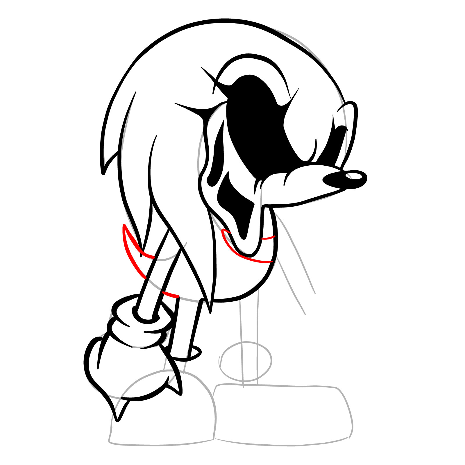 How to draw Soul Knuckles (Vs. Sonic Exe) - step 19