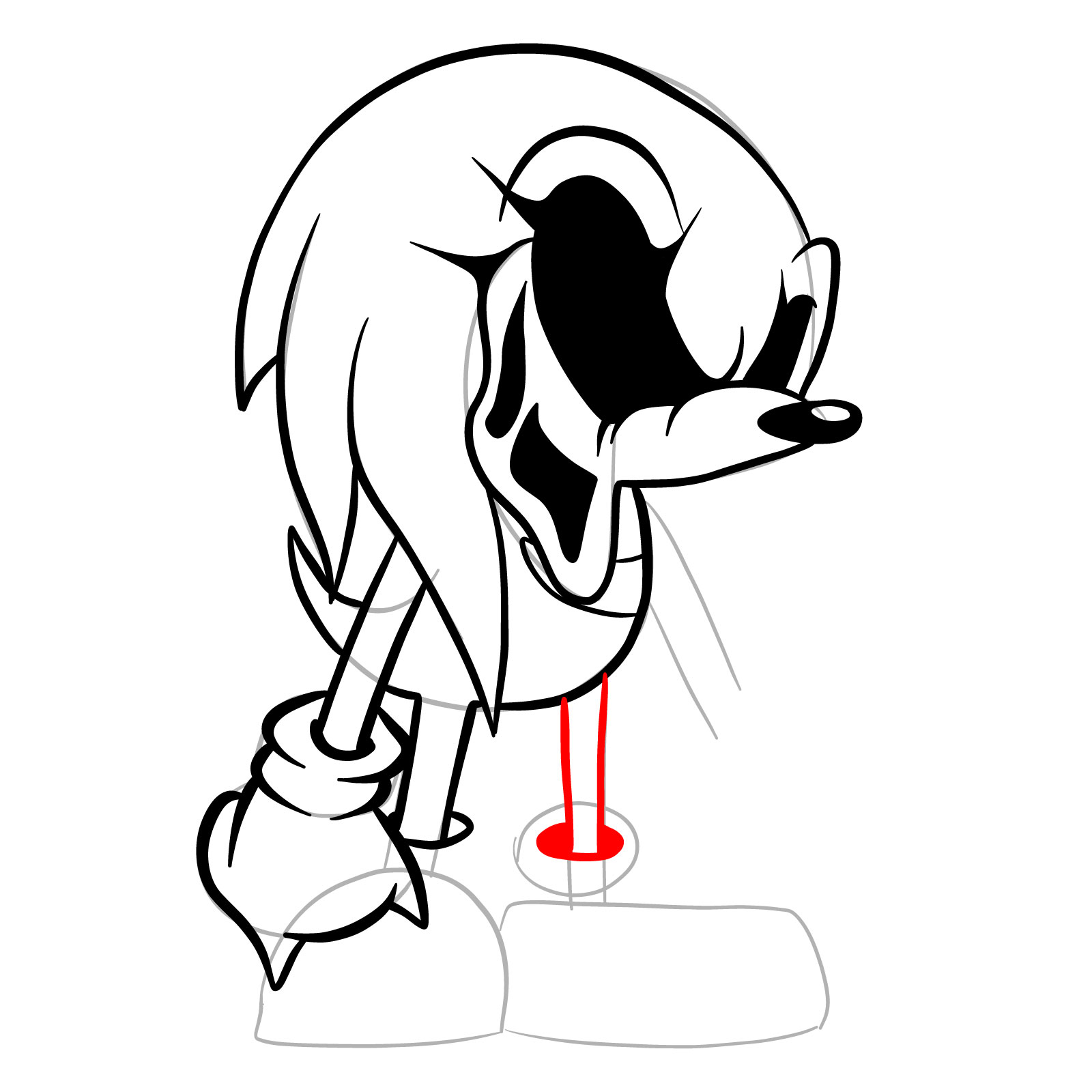 How to draw Soul Knuckles (Vs. Sonic Exe) - step 20