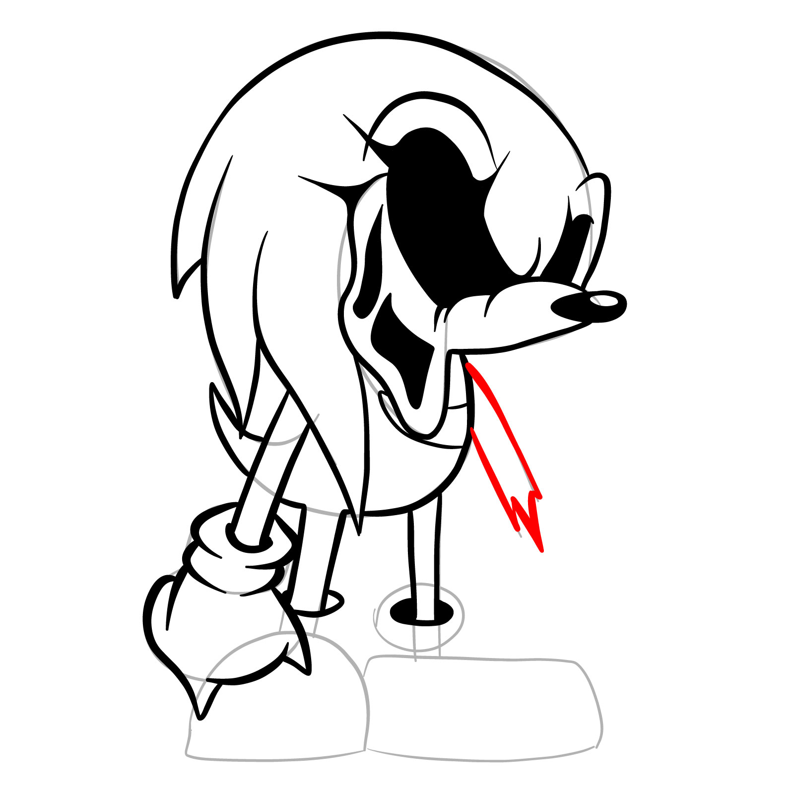 How to draw Soul Knuckles (Vs. Sonic Exe) - step 21