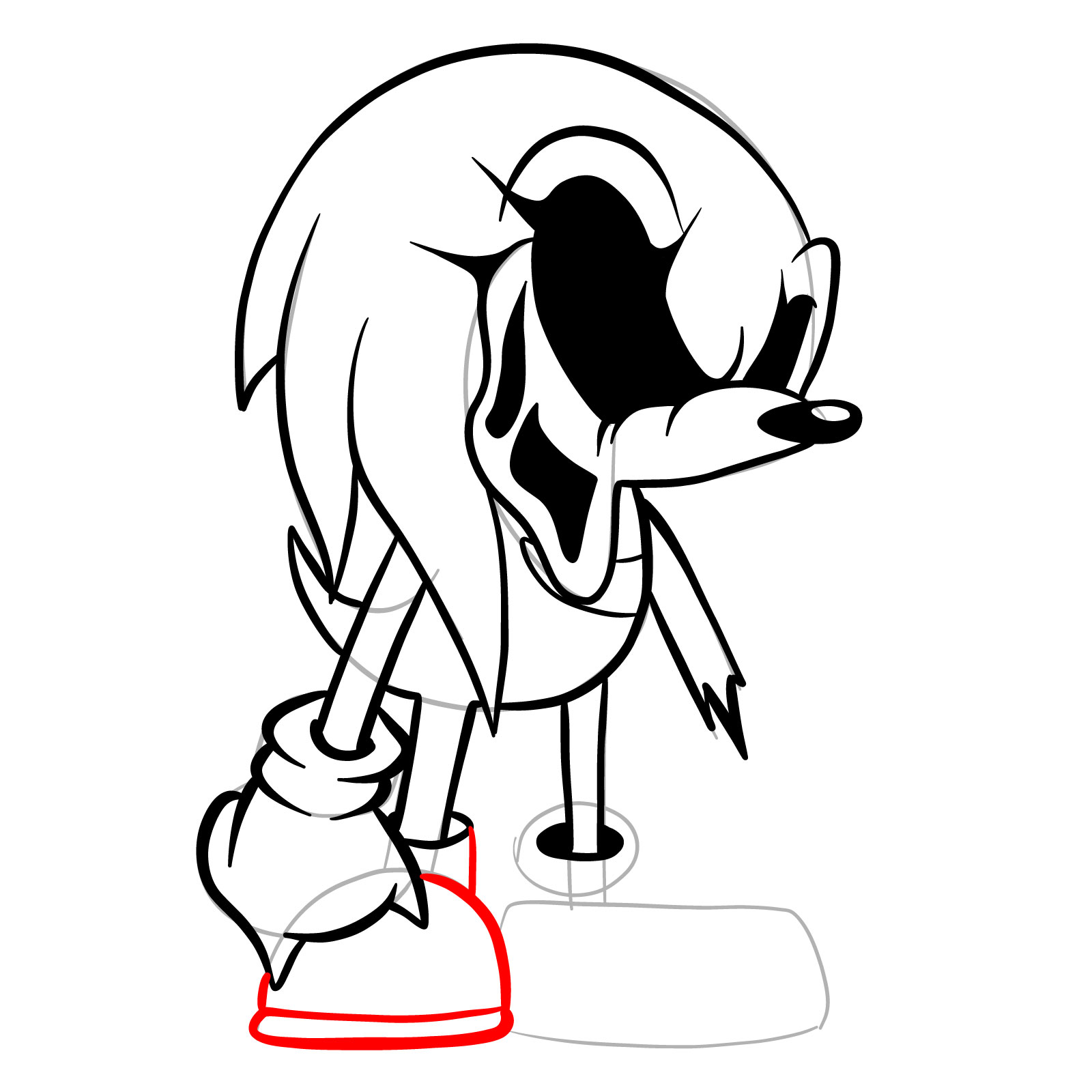 How to draw Soul Knuckles (Vs. Sonic Exe) - step 22