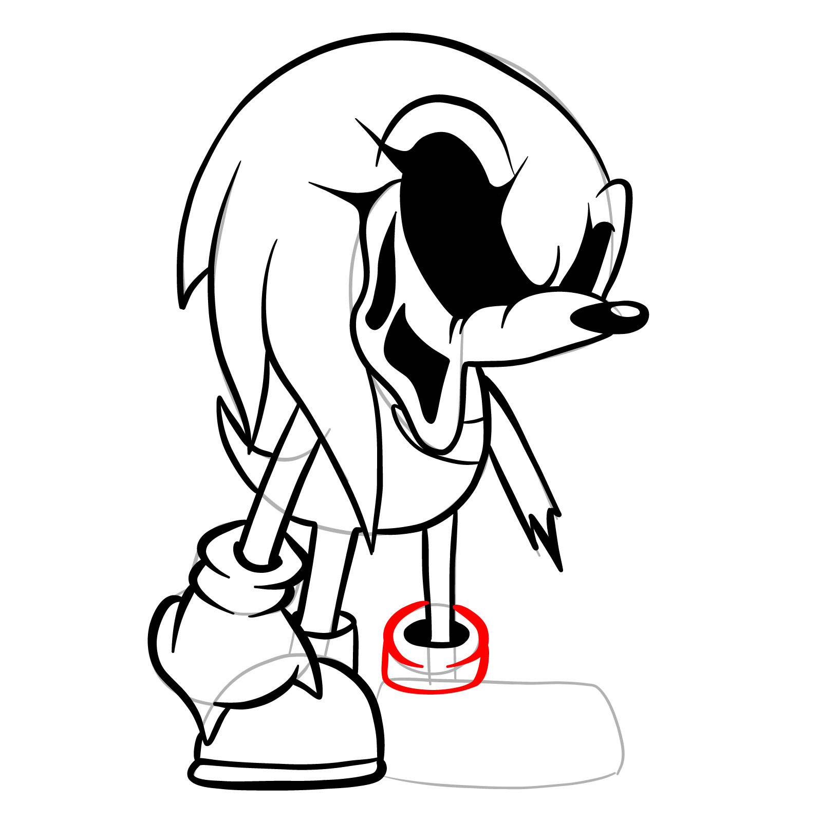 How to draw Soul Knuckles (Vs. Sonic Exe) - step 23