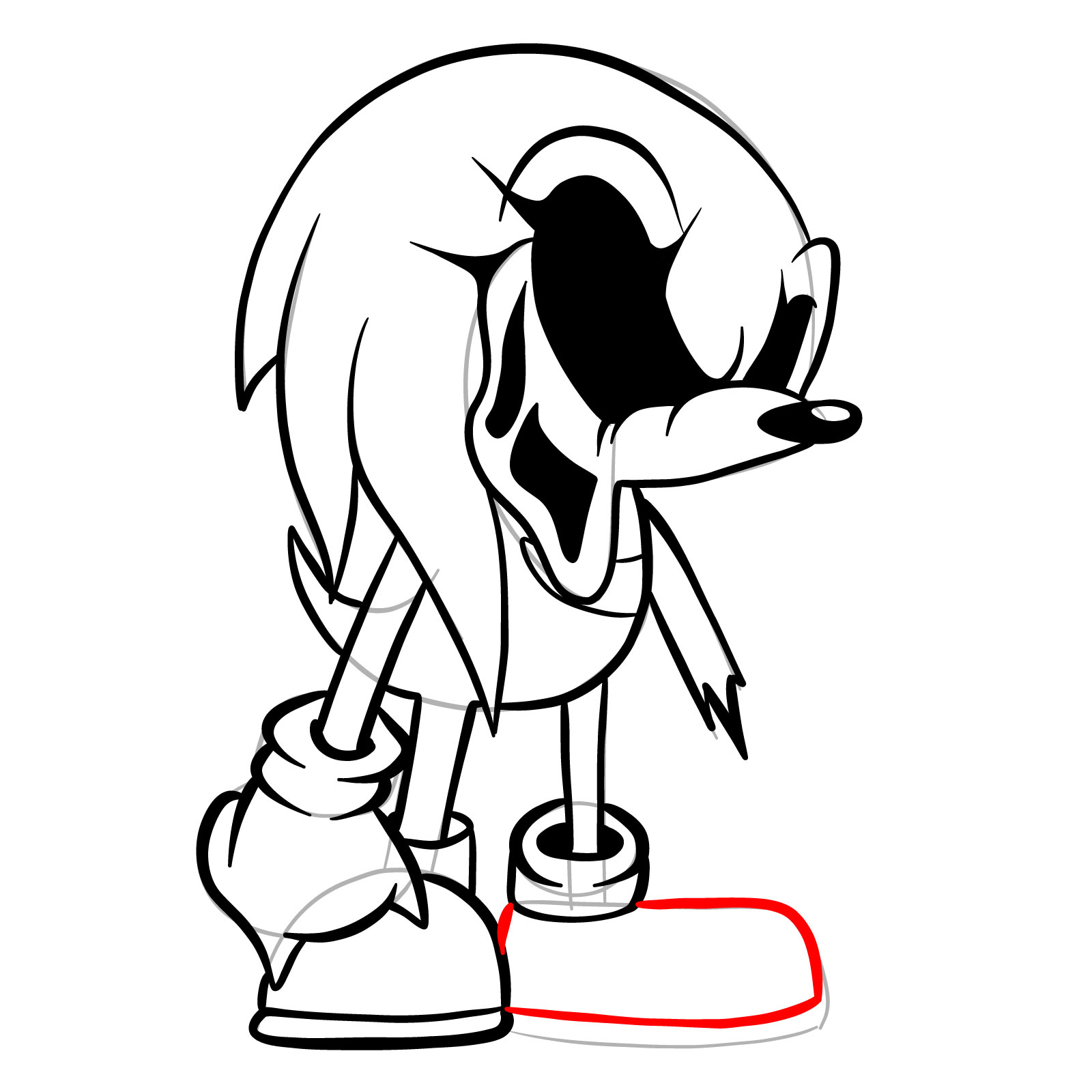 How to draw Soul Knuckles (Vs. Sonic Exe) - step 24