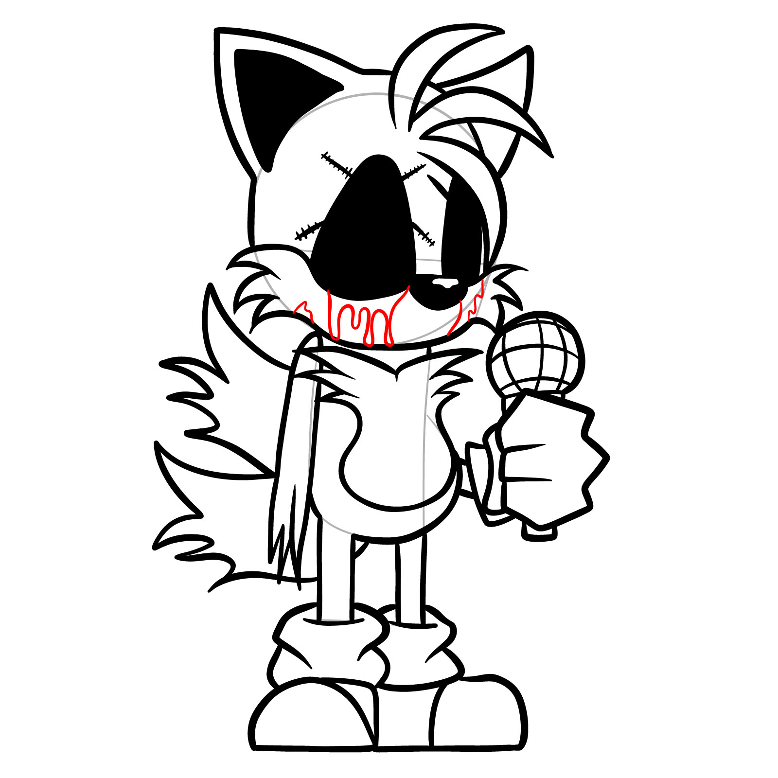 COMO DESENHAR TAILS.EXE DO FRIDAY NIGHT FUNKIN