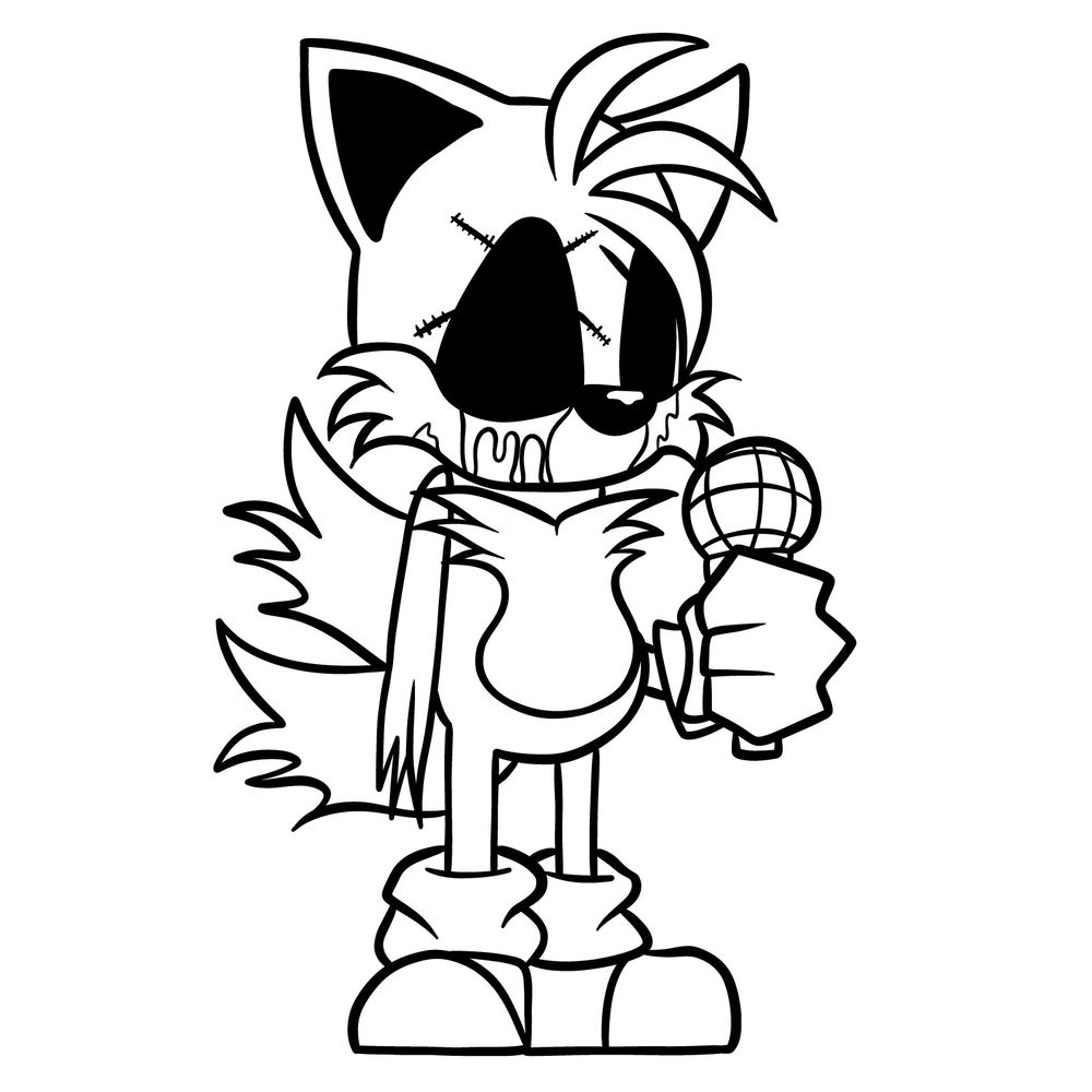 How to draw Sonic.Exe - FNF - Sketchok easy drawing guides