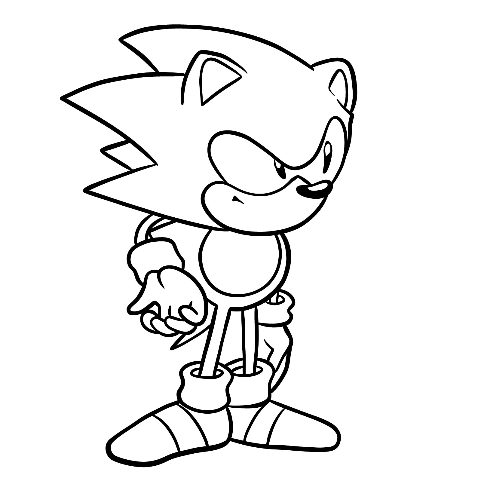 How to draw Sonic from Friday Night Funkin': Mega CD Locked-on mod - final step