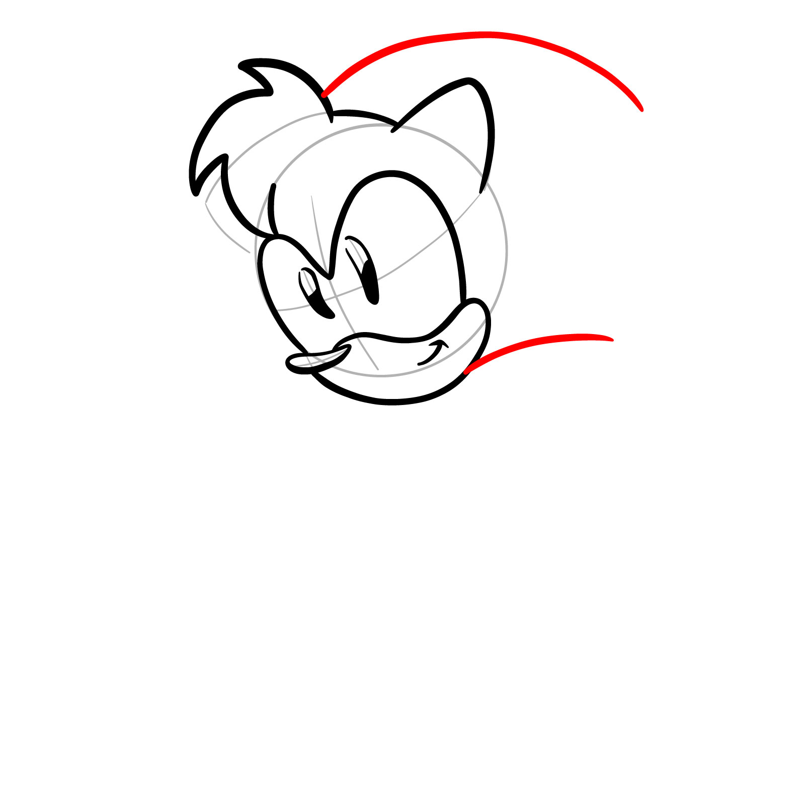 How to draw Amy Rose from FNF: Mega CD Locked-on - step 09