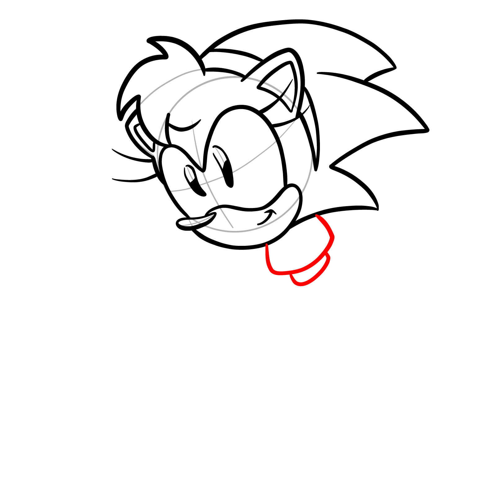 How to draw Amy Rose from FNF: Mega CD Locked-on - step 15