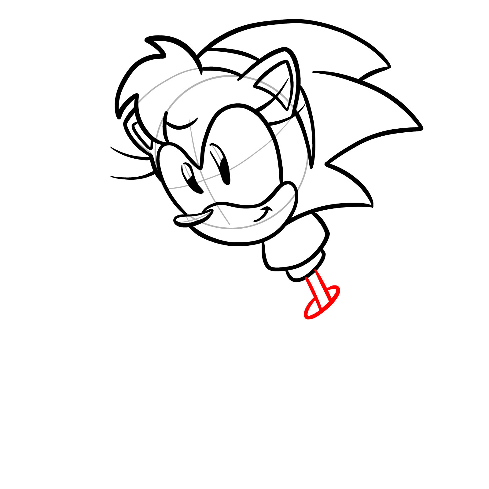 How to draw Amy Rose from FNF: Mega CD Locked-on - step 16