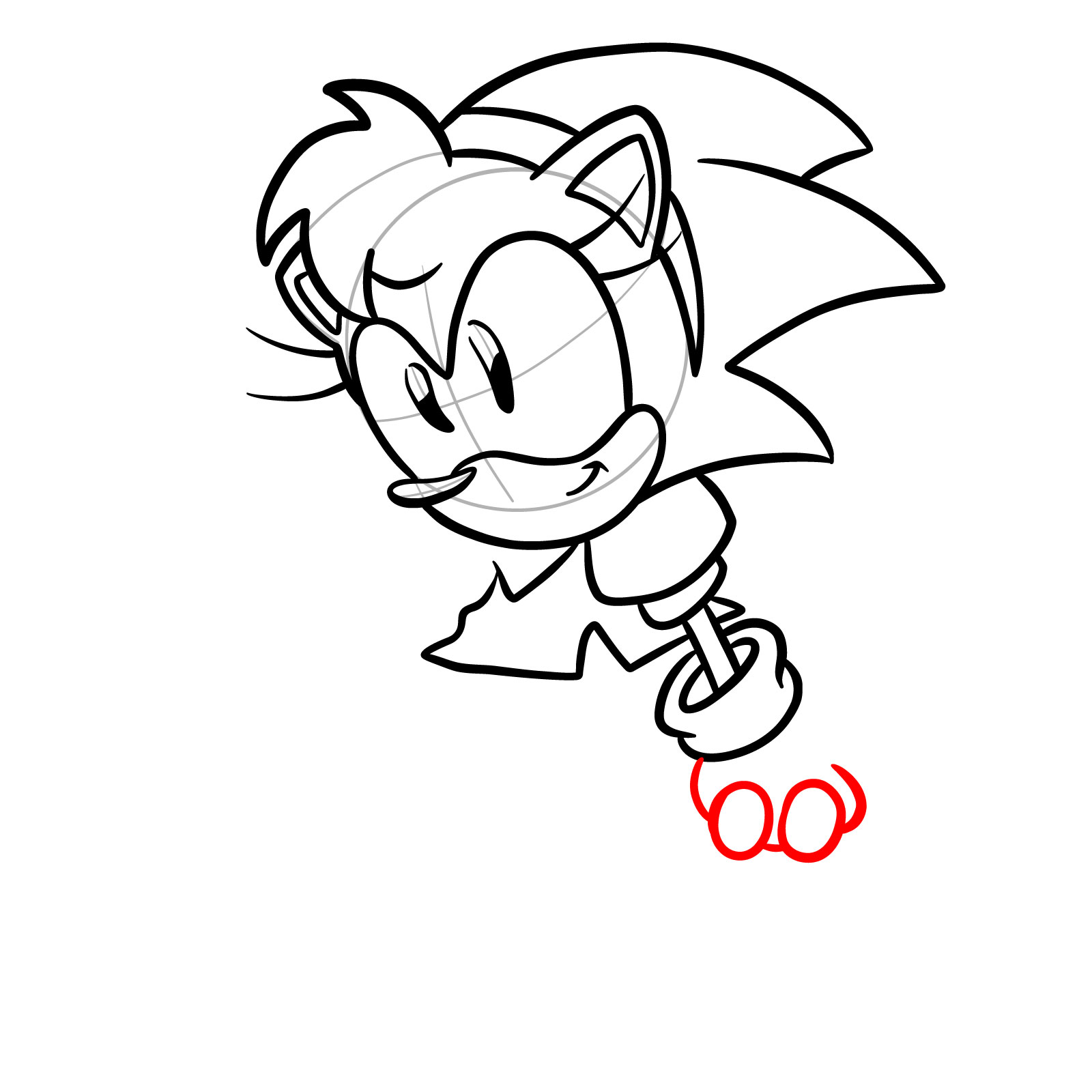 How to draw Amy Rose from FNF: Mega CD Locked-on - step 19