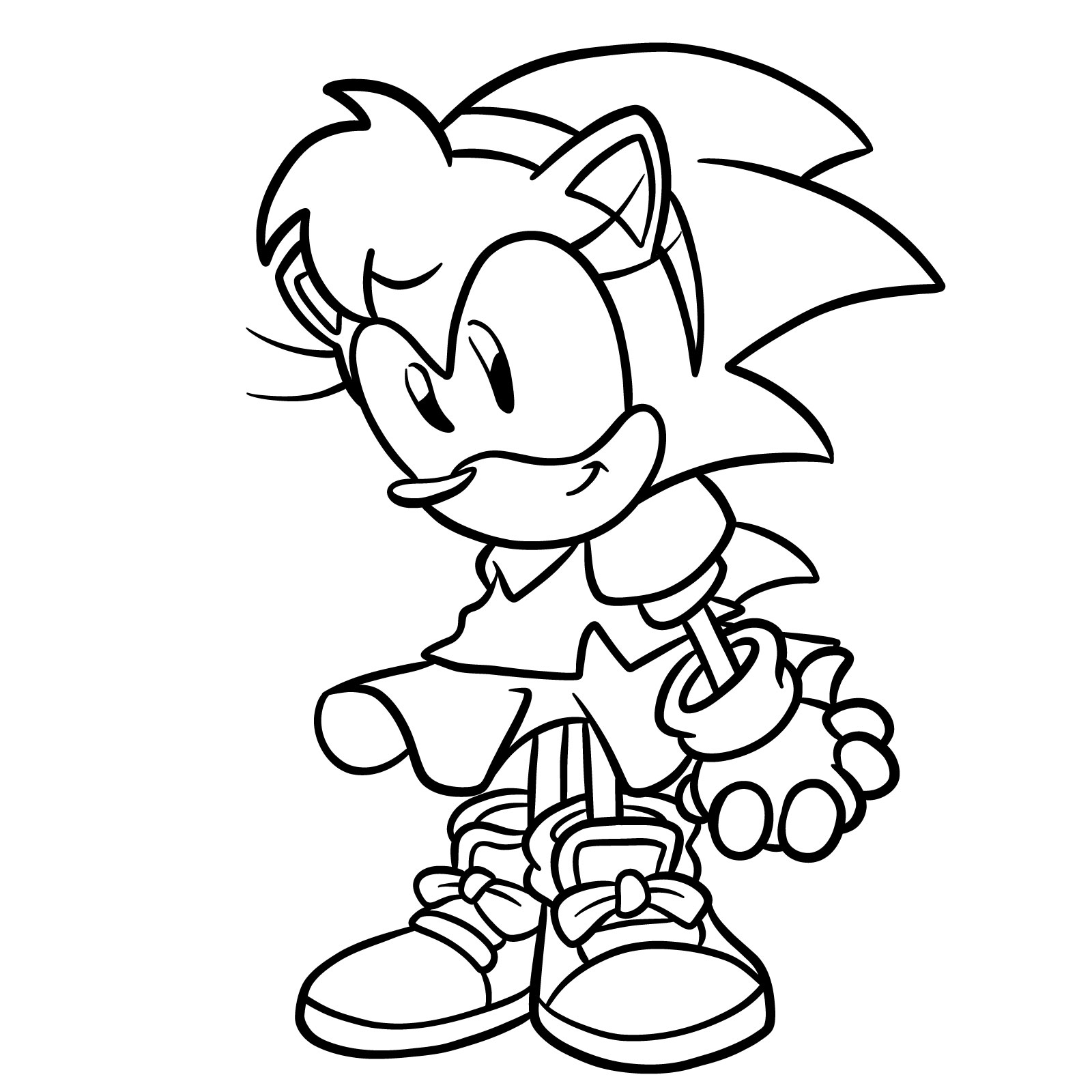 How to draw Amy Rose from FNF: Mega CD Locked-on - final step