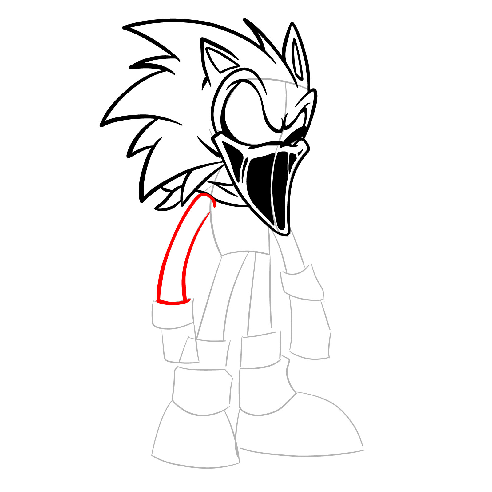 How to draw L-side Sonic from FNF VS Pibby Sonic L-sides - step 18