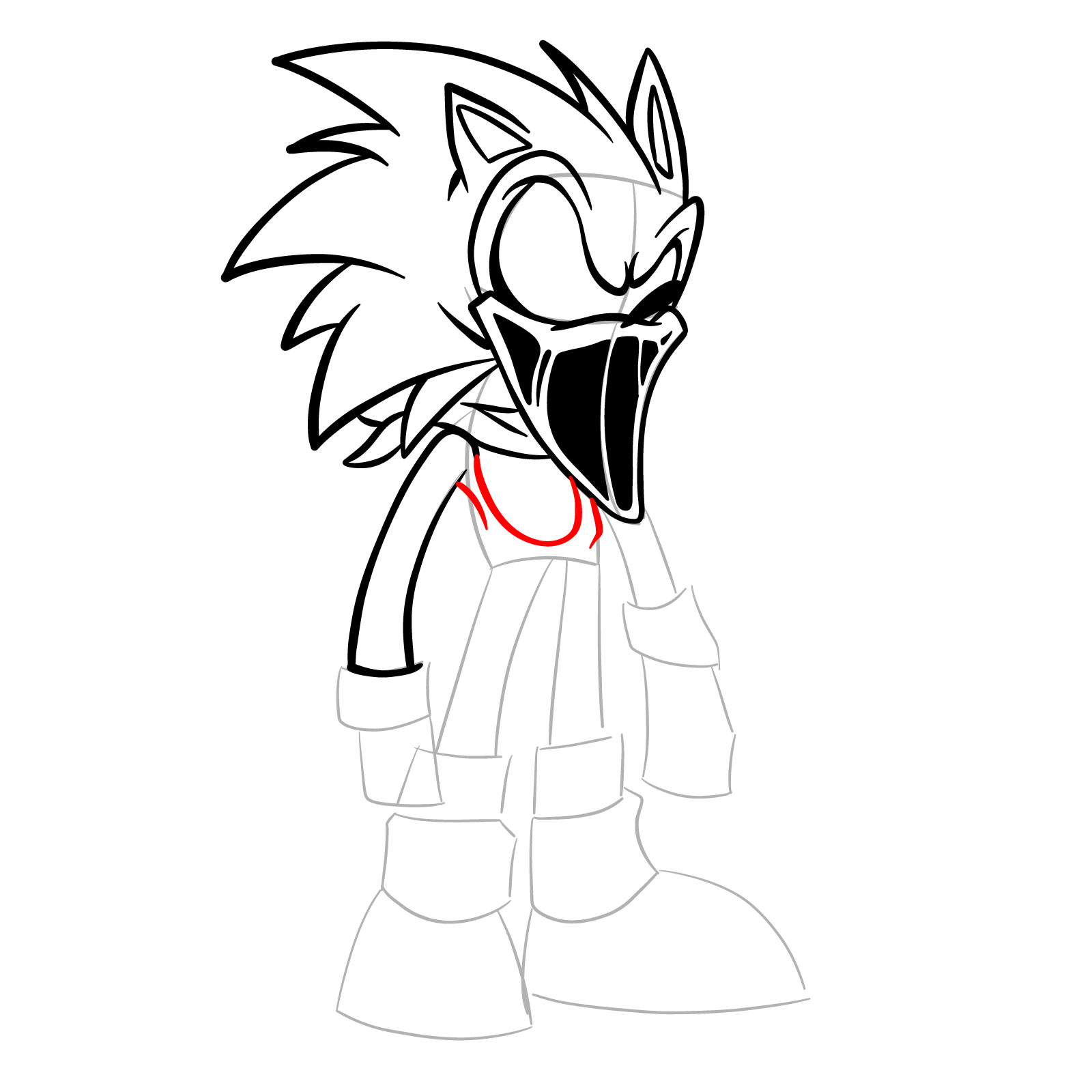 How to draw L-side Sonic from FNF VS Pibby Sonic L-sides - step 19