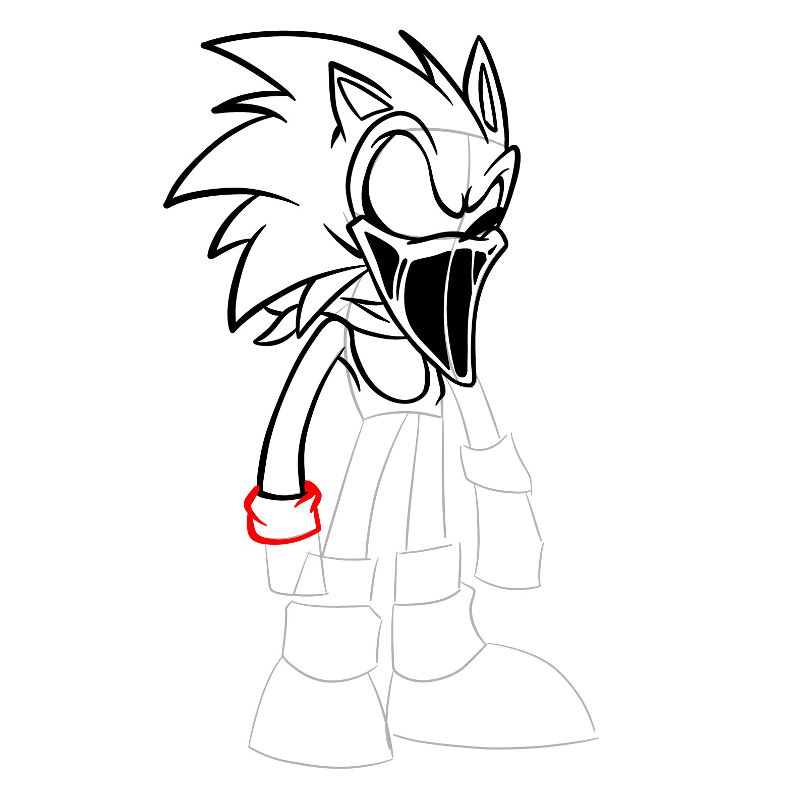 How to draw L-side Sonic from FNF VS Pibby Sonic L-sides - step 20