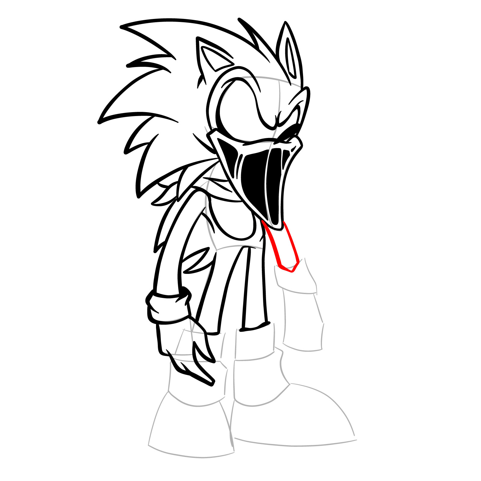 How to draw L-side Sonic from FNF VS Pibby Sonic L-sides - step 25
