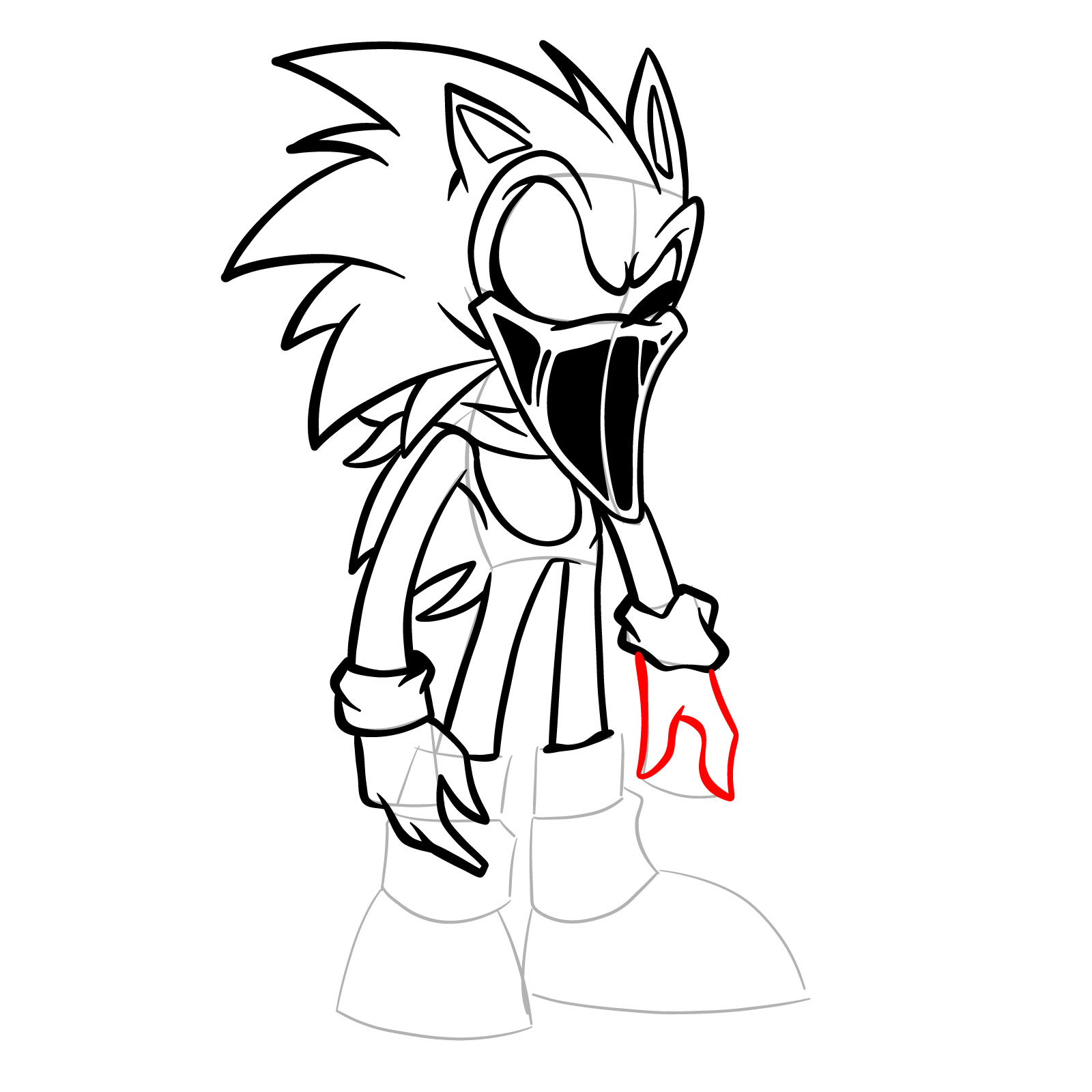How to draw L-side Sonic from FNF VS Pibby Sonic L-sides - step 27