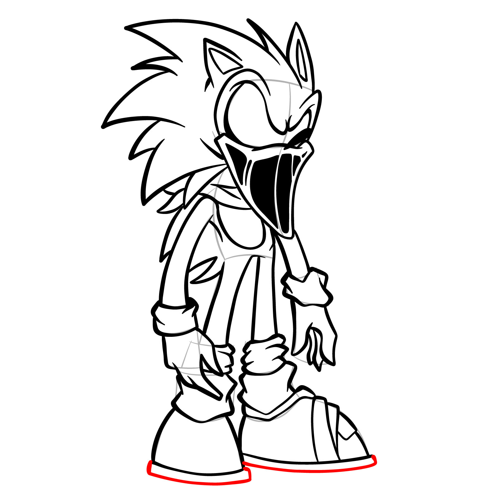 How to draw L-side Sonic from FNF VS Pibby Sonic L-sides - step 35