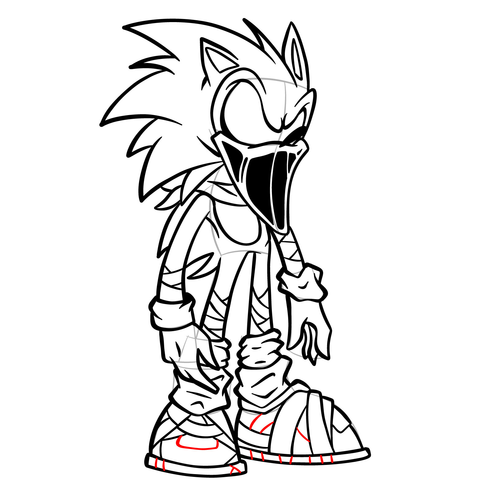 How to draw L-side Sonic from FNF VS Pibby Sonic L-sides - step 39