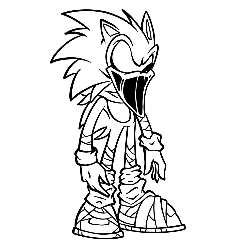 How to draw Sonic.Exe - FNF  Coloring pages, Cartoon coloring pages, Easy  drawings