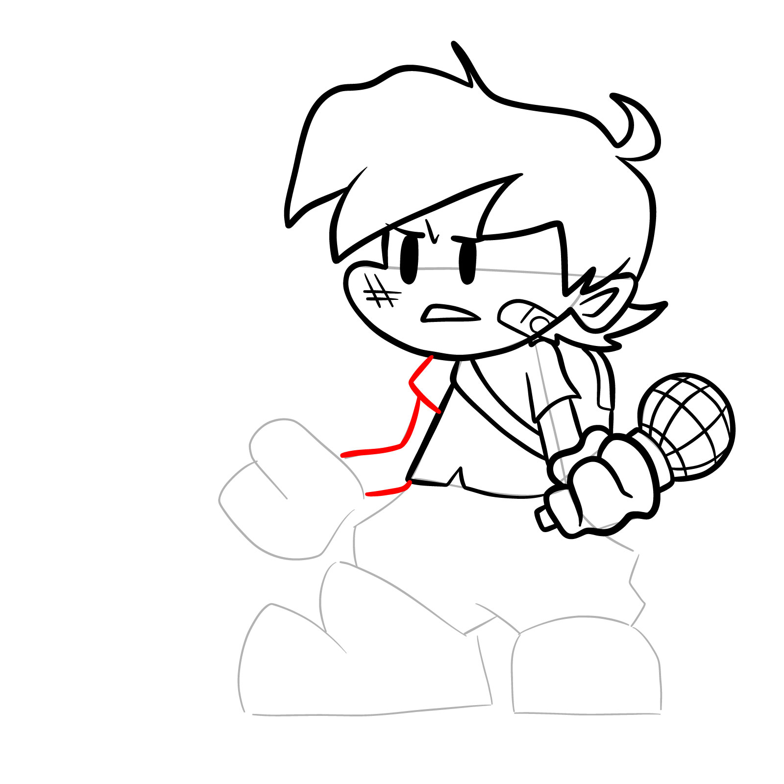 How to draw L-side Boyfriend from FNF VS Pibby Sonic L-sides - step 22