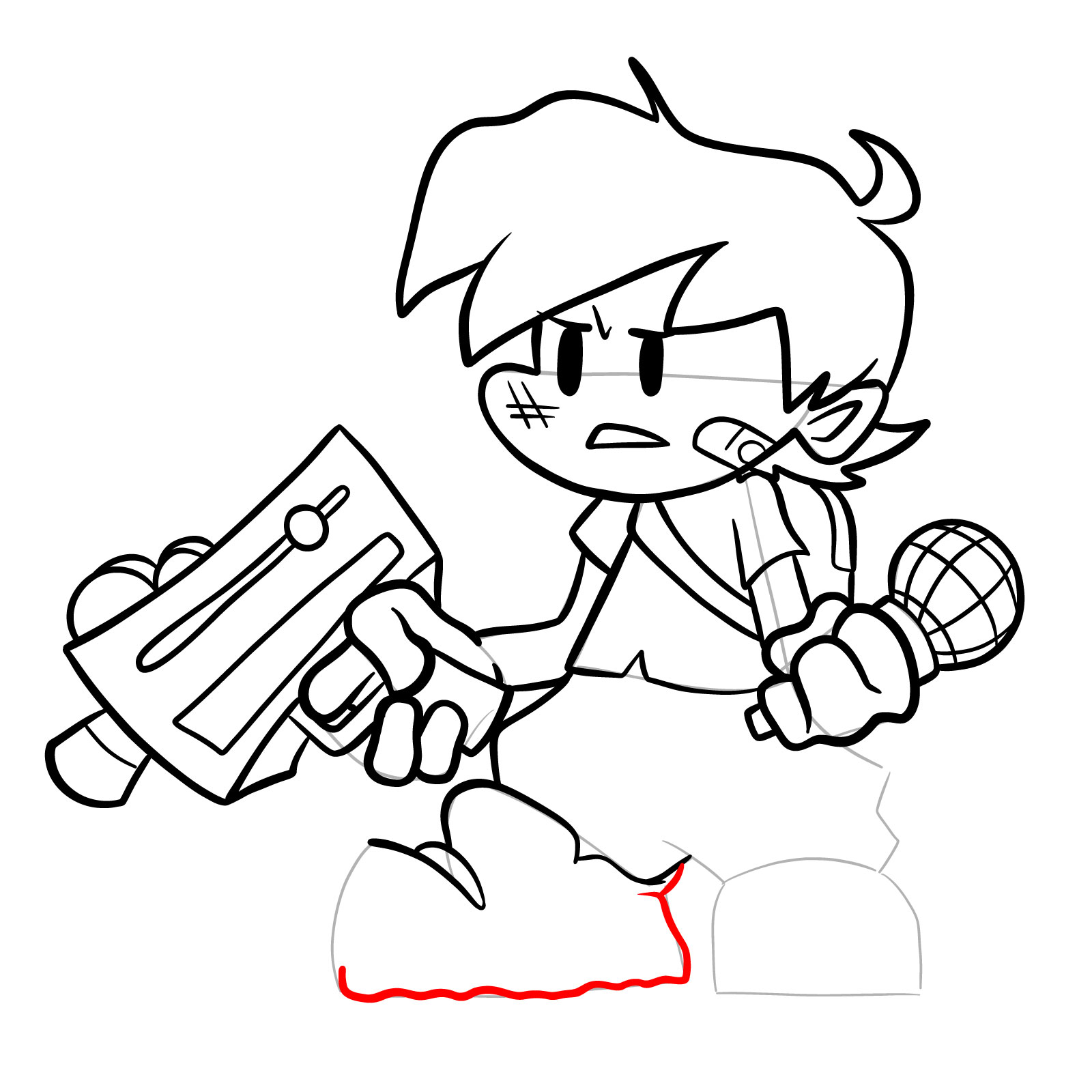 How to draw L-side Boyfriend from FNF VS Pibby Sonic L-sides - step 33