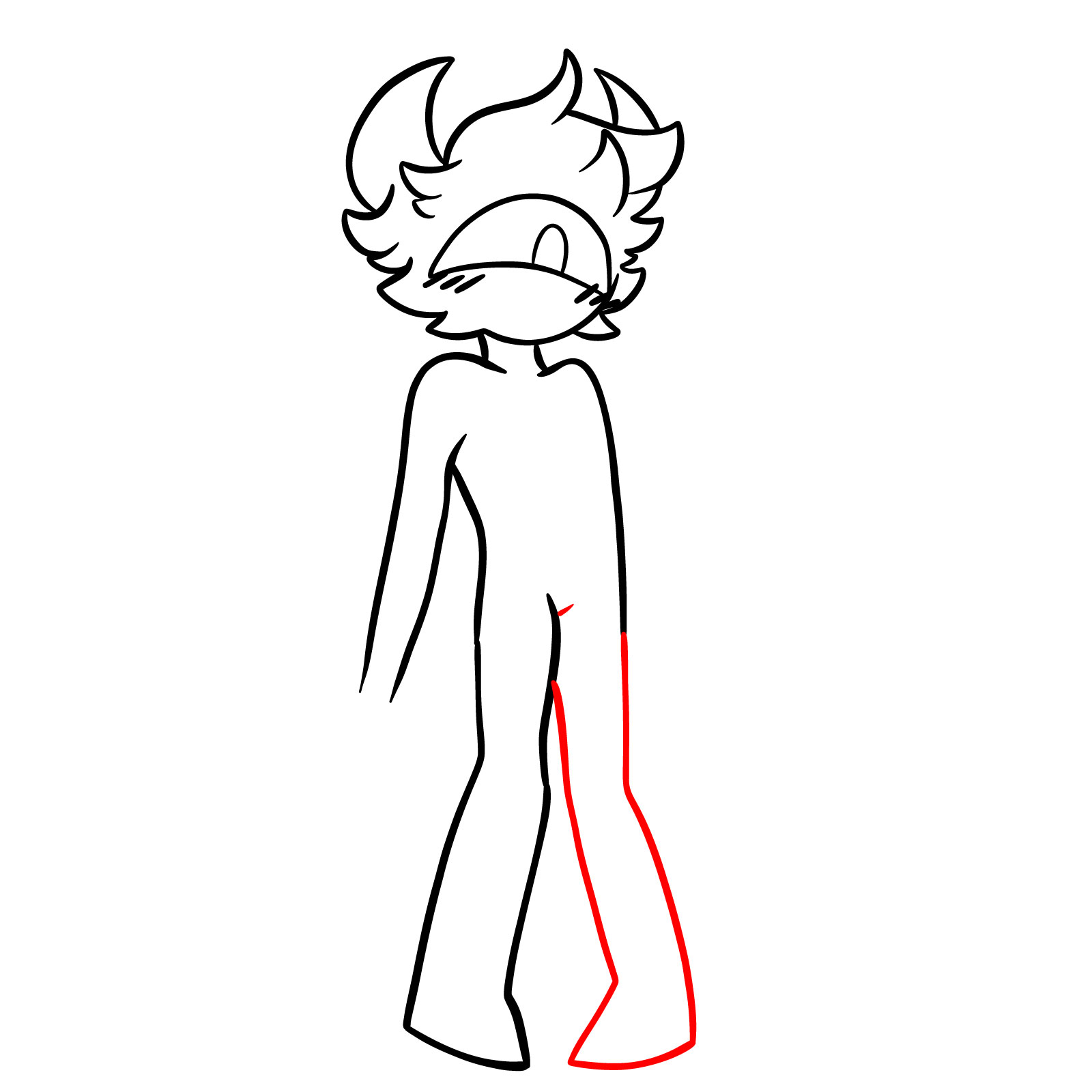 How to draw Ash from FNF Vs. Bob and Bosip - step 15