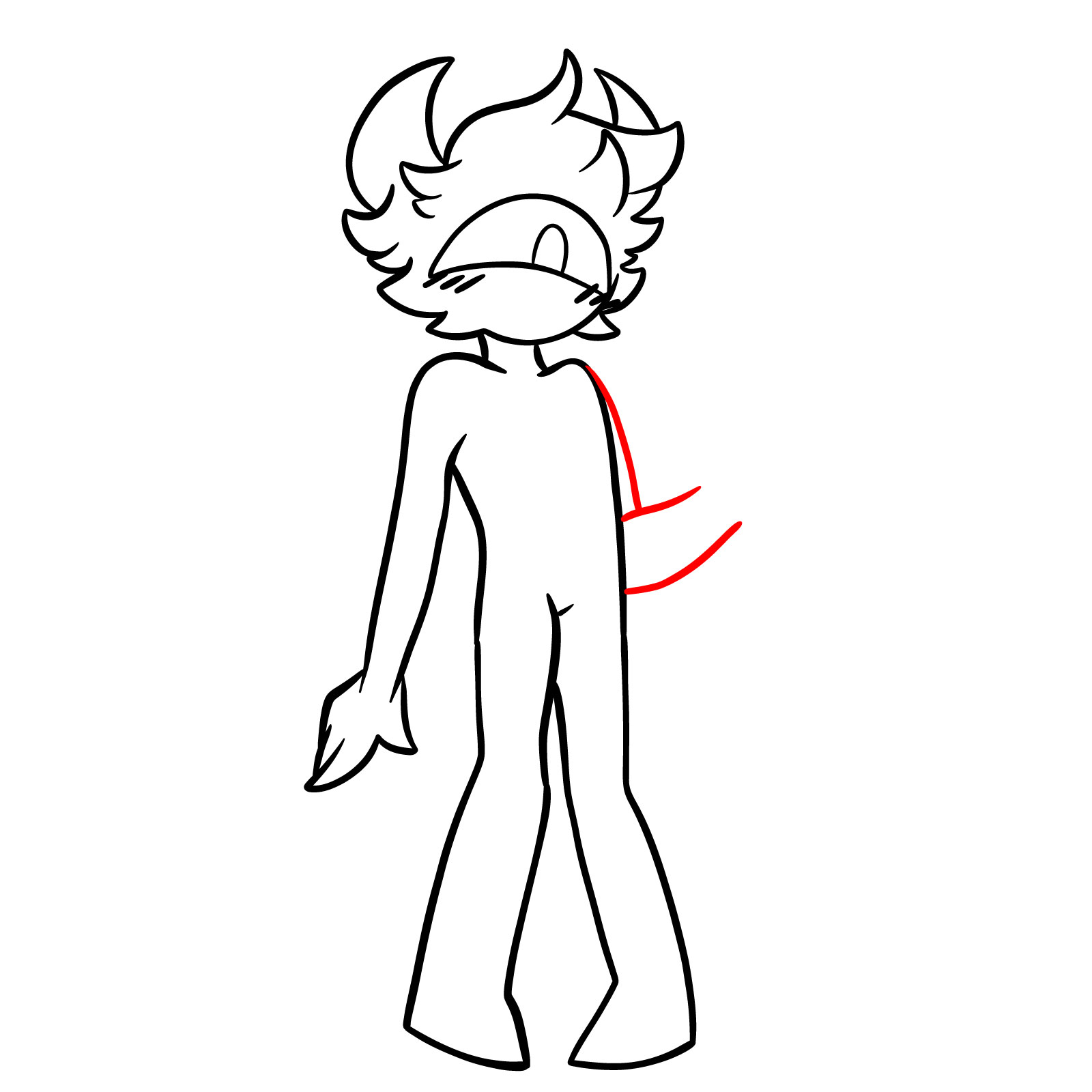 How to draw Ash from FNF Vs. Bob and Bosip - step 17