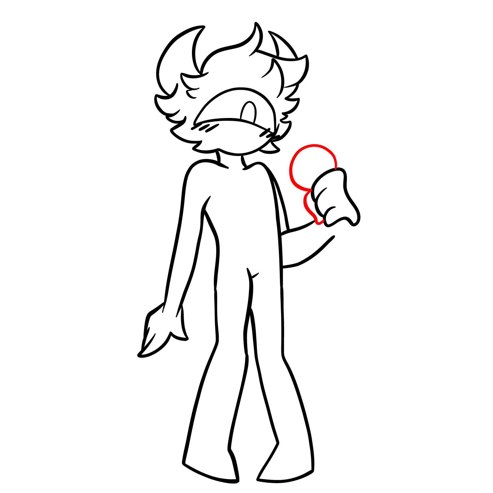 How to draw Ash from FNF Vs. Bob and Bosip - step 19