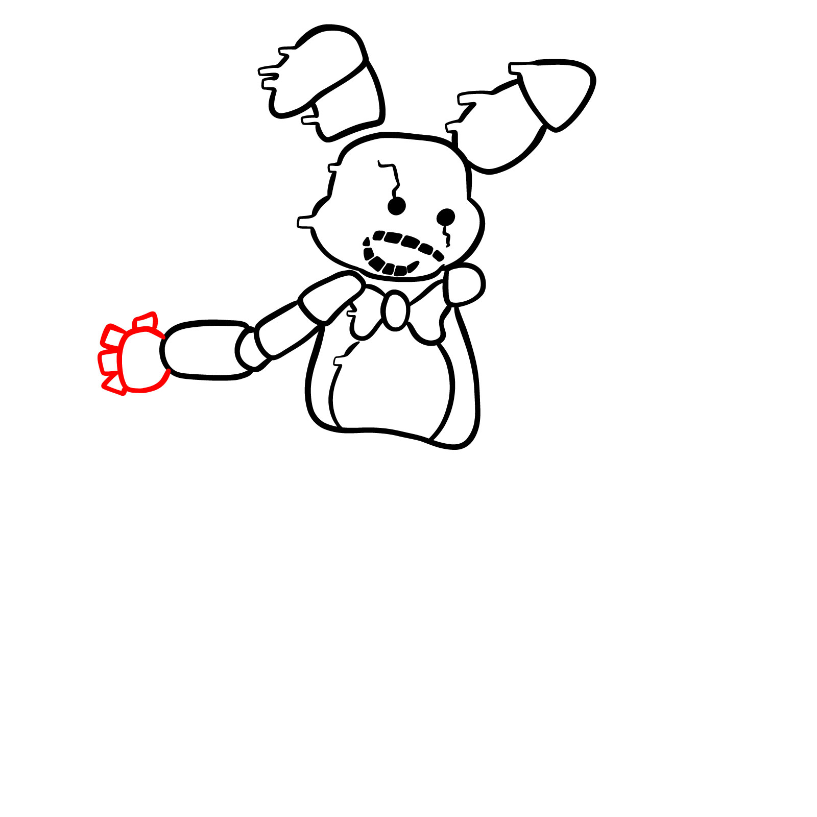 How to draw Shadow Bonnie from FNF: Glitched Legends - step 18