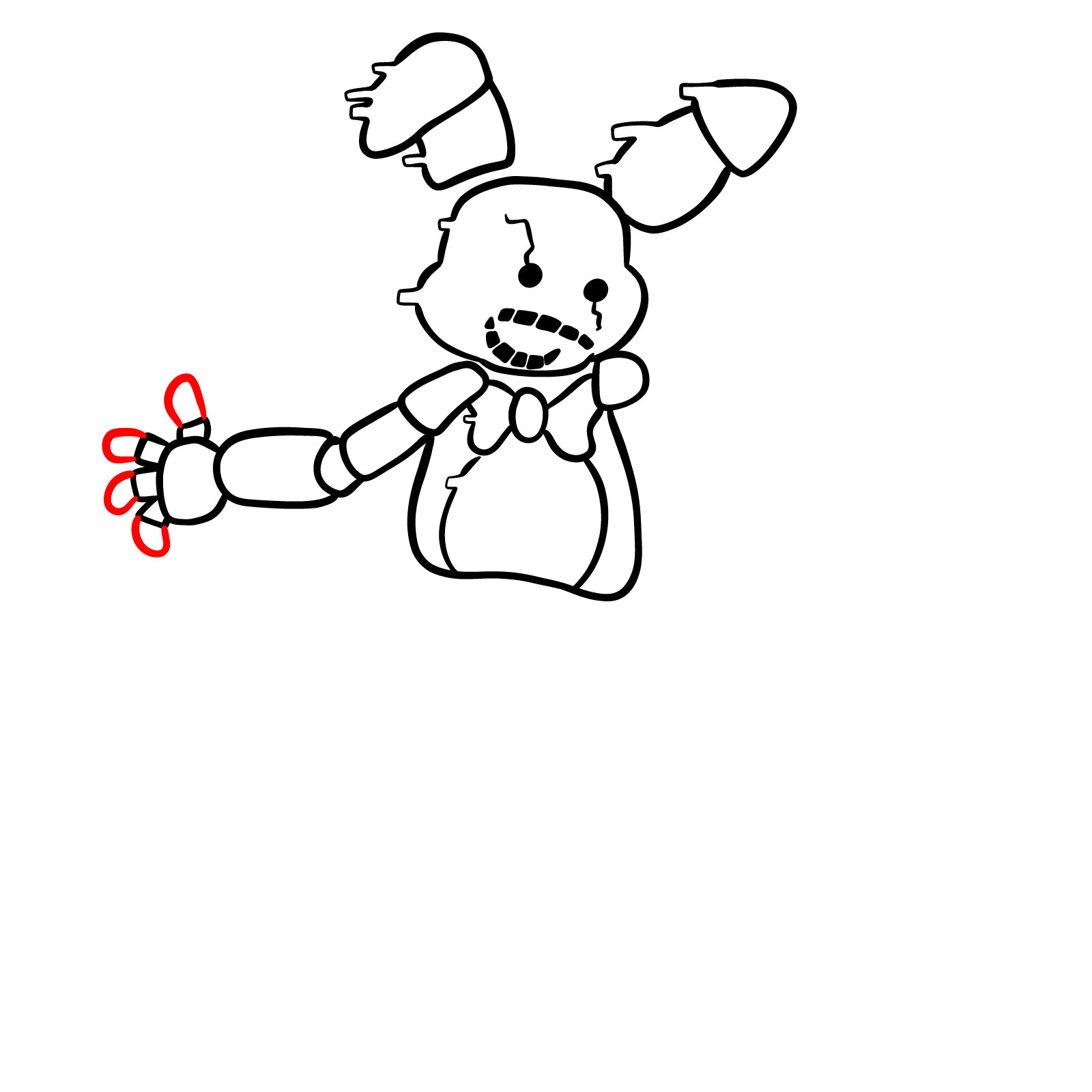 How to draw Shadow Bonnie from FNF: Glitched Legends - step 19
