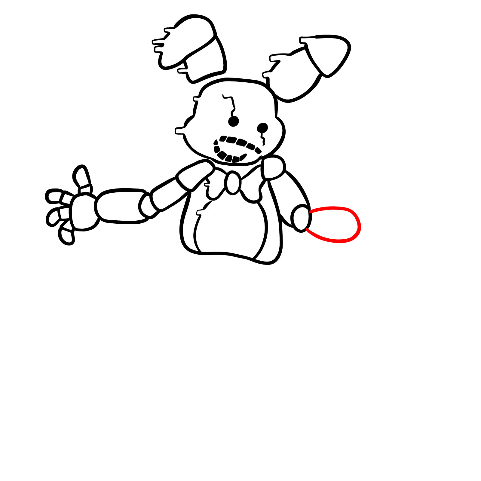 How to draw Shadow Bonnie from FNF: Glitched Legends - step 21