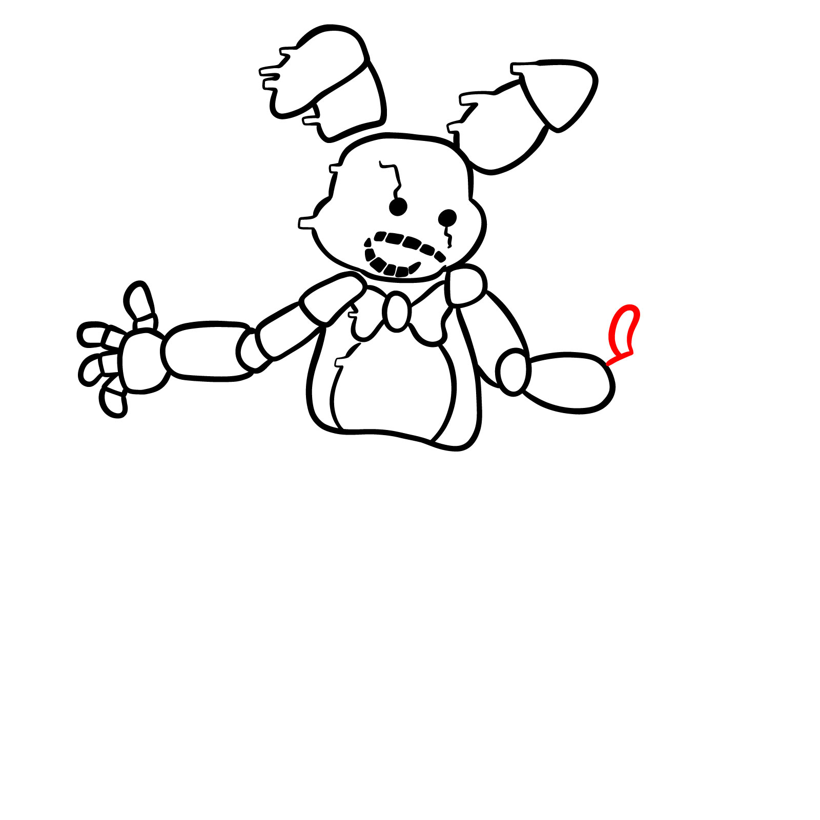 How to draw Shadow Bonnie from FNF: Glitched Legends - step 22