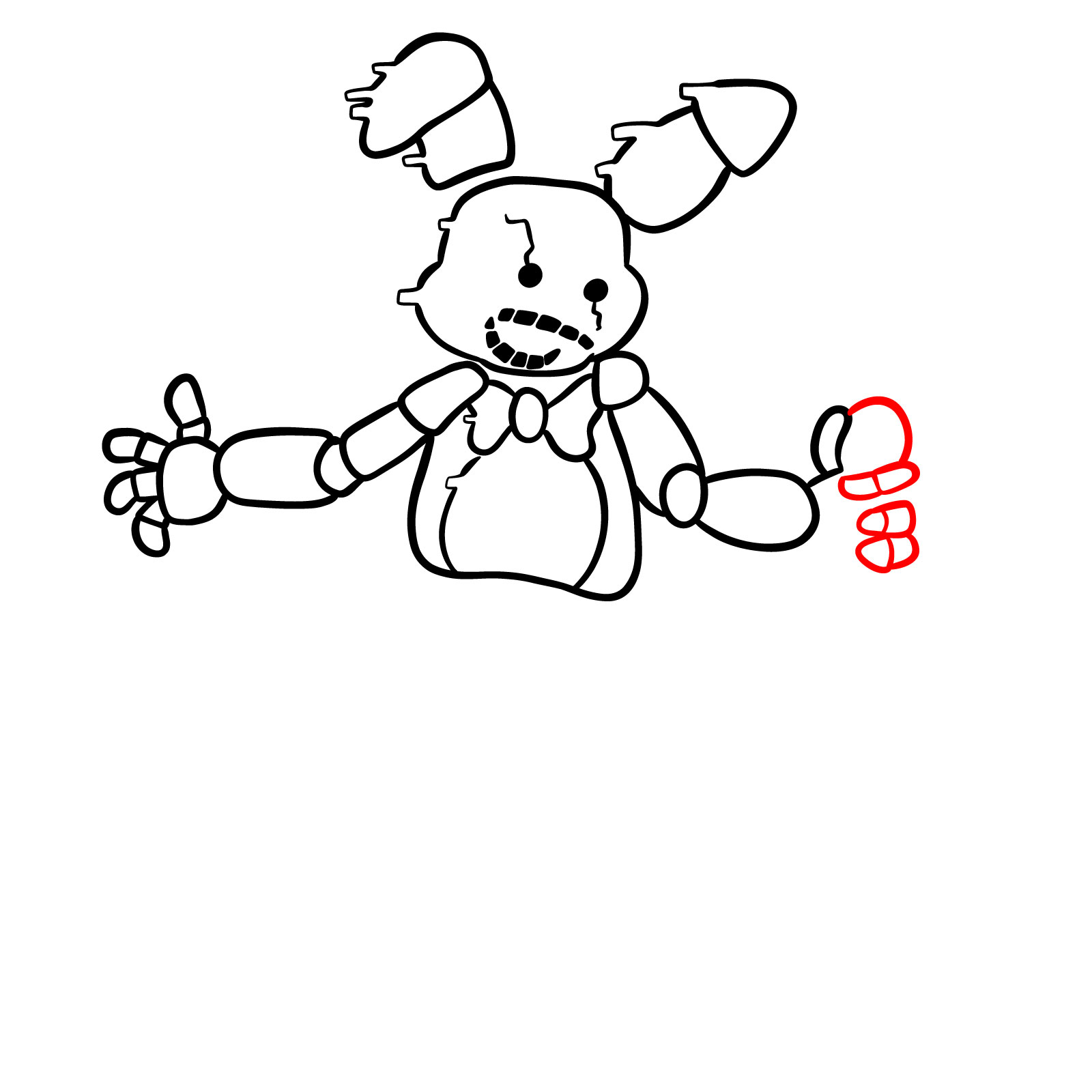 How to draw Shadow Bonnie from FNF: Glitched Legends - step 23