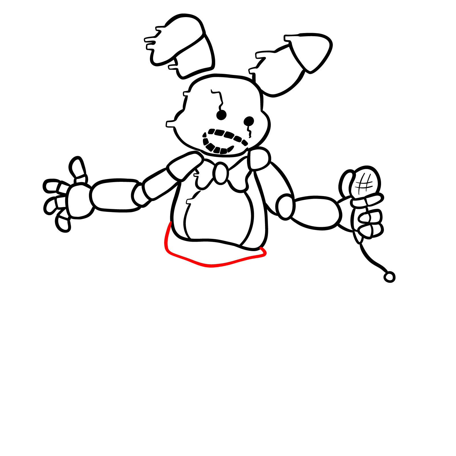 How to draw Shadow Bonnie from FNF: Glitched Legends - step 25