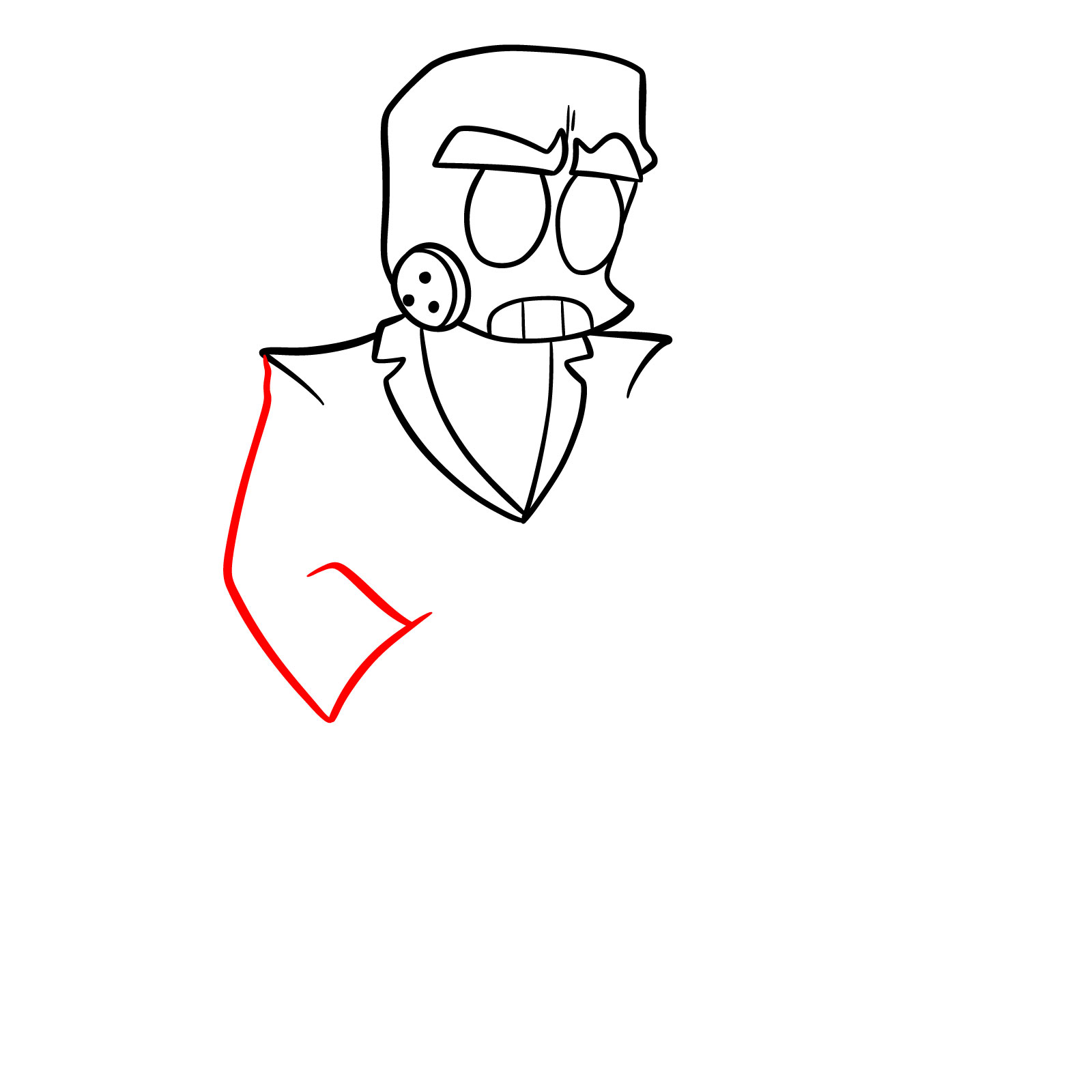 How to draw Boyfriend Anders (Jump Out) from Vs. Bob and Bosip - step 12